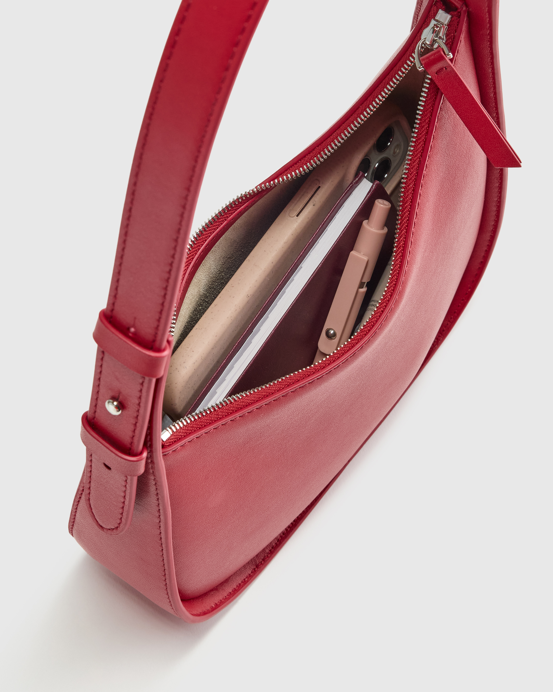 Italian Leather Asymmetrical Mini Shoulder Bag — Image 16