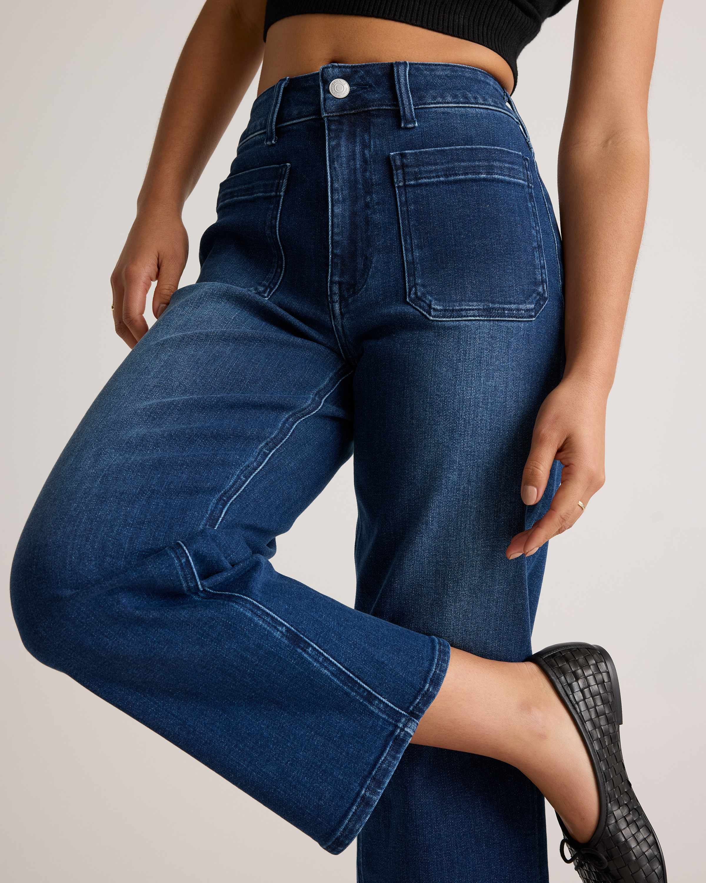 Bella Stretch Patch Pocket Wide Leg Jeans — Image 5