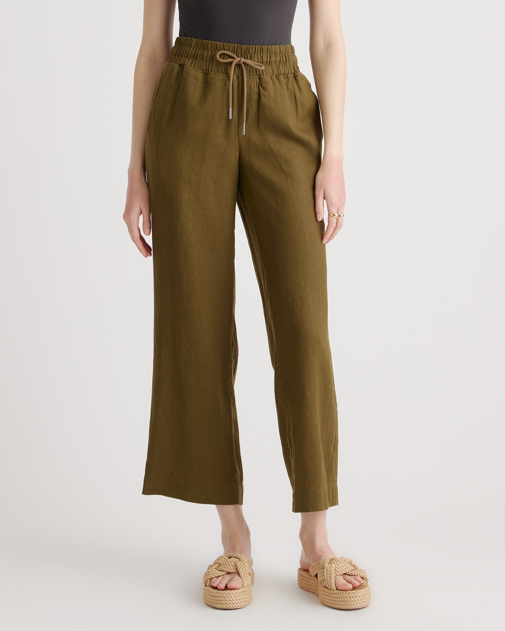 100% European Linen Wide Leg Pants — Image 67