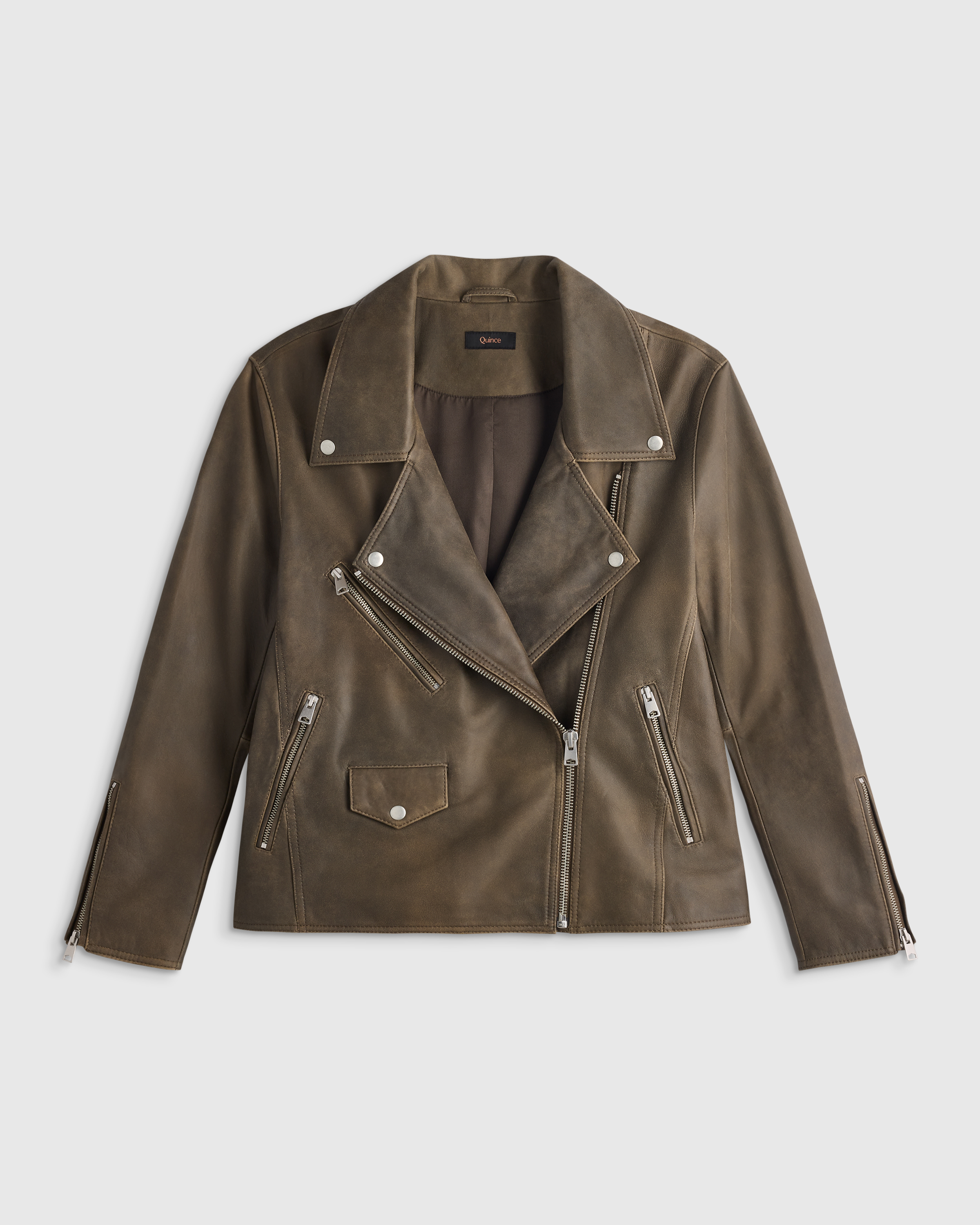 100% Leather Oversized Biker Jacket — Image 41