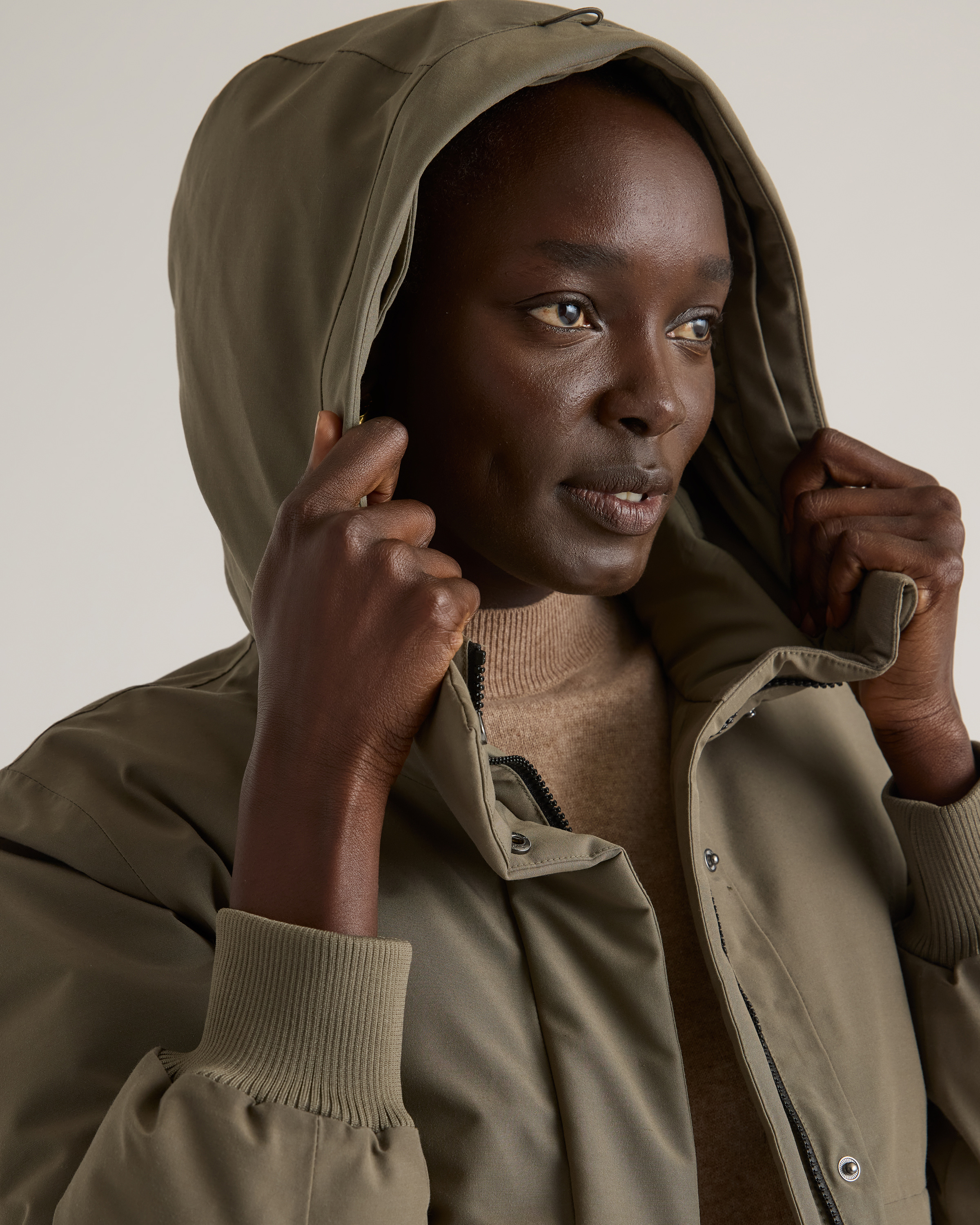 Responsible Down Hooded Short Parka — Image 7