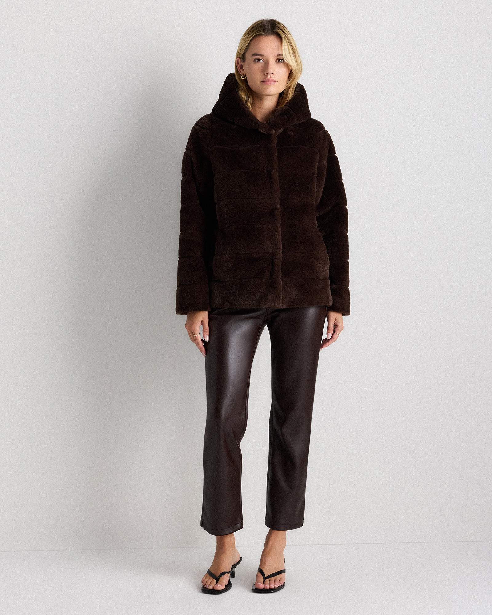 Hooded Faux Fur Jacket — Image 13