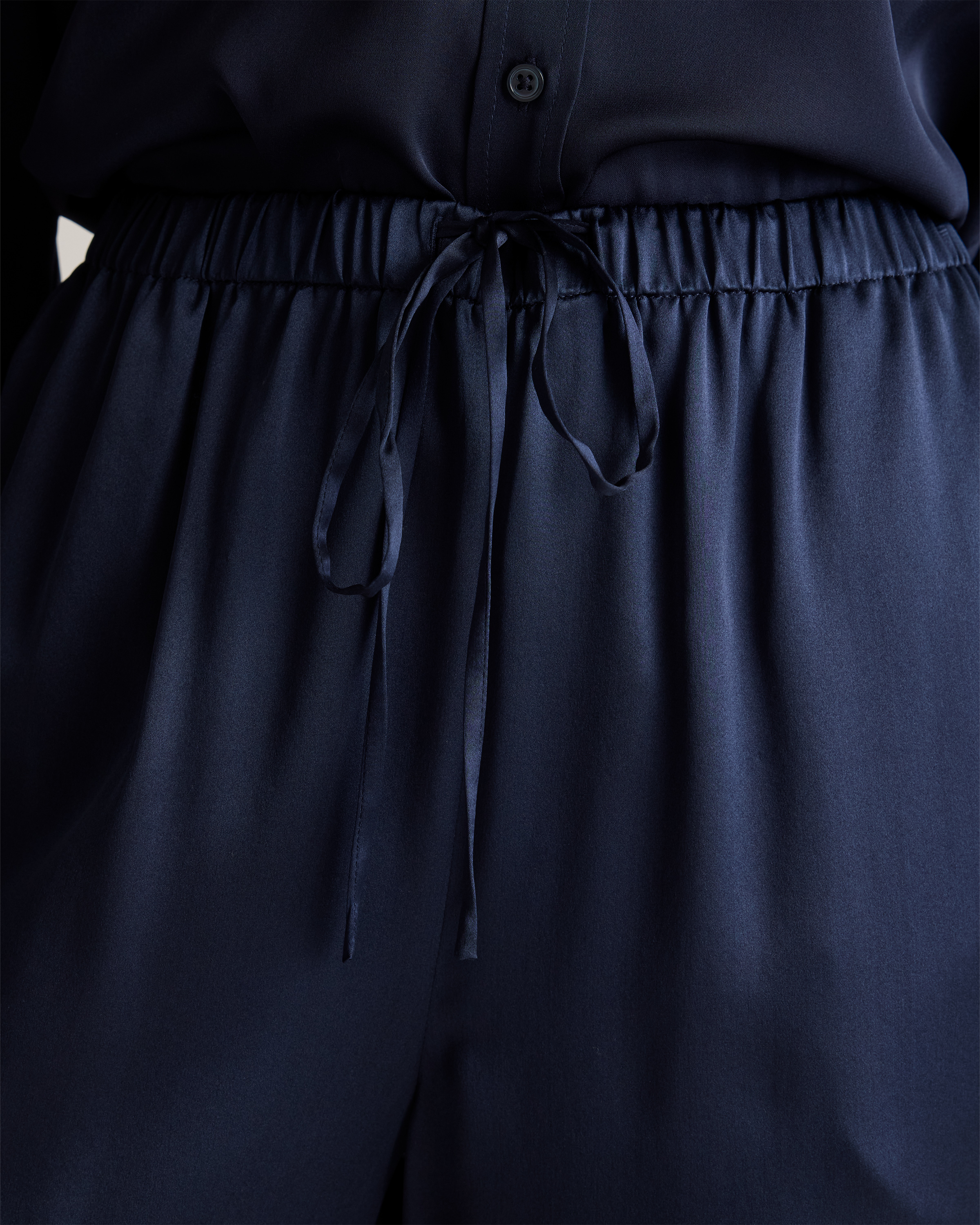 100% Washable Silk Drawstring Wide Leg Pants — Image 7