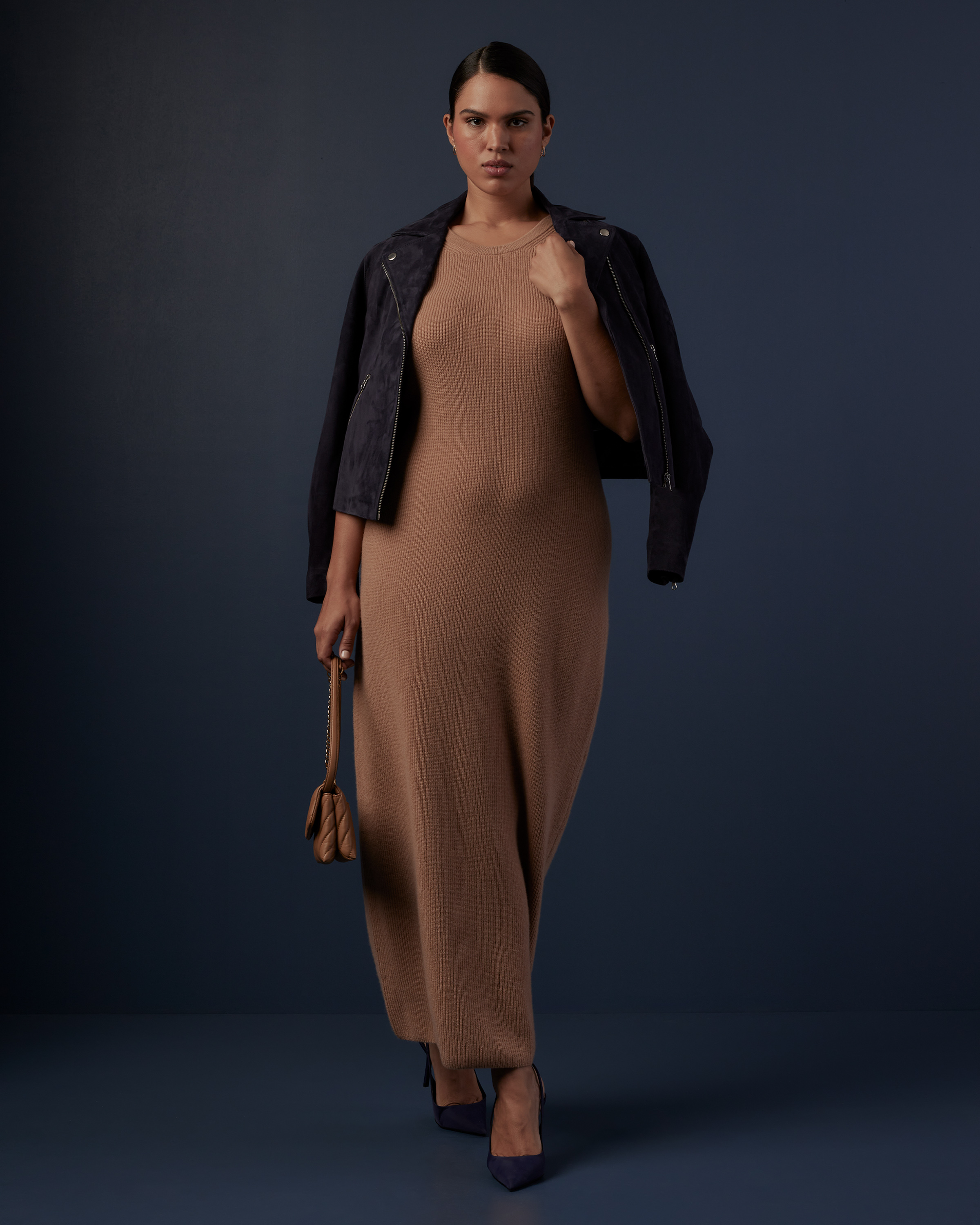 Mongolian Spring Cashmere Sleeveless Midi Sweater Dress — Image 5