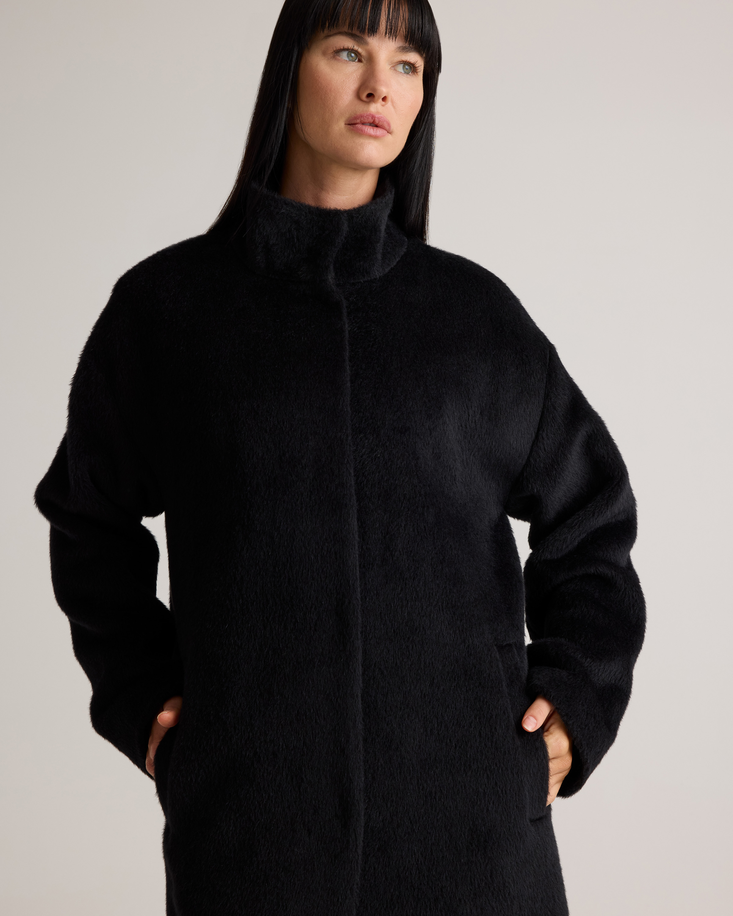 Alpaca-Wool Stand Collar Coat — Image 14