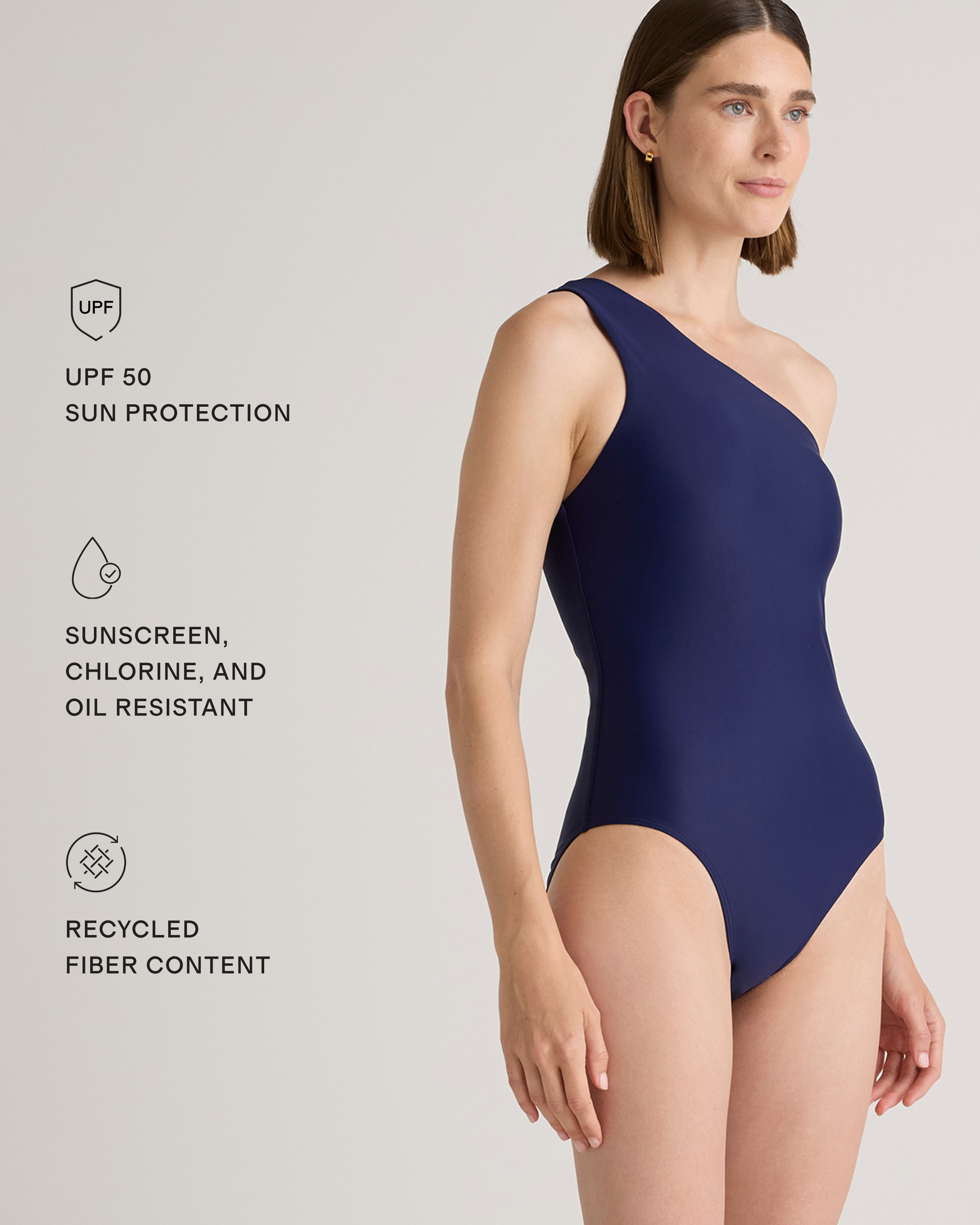 Italian One Shoulder One-Piece Swimsuit — Image 25