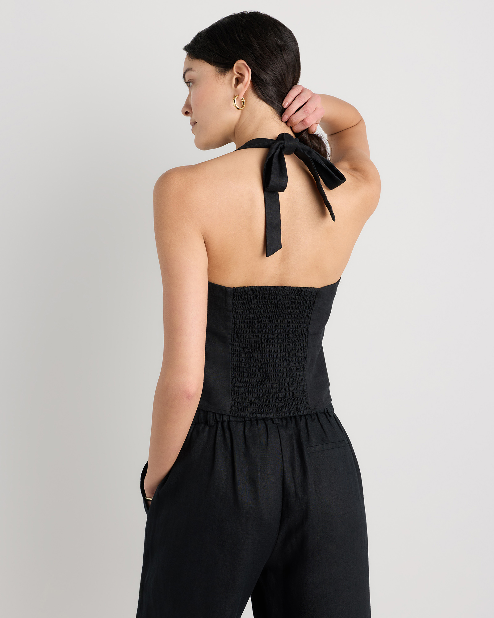 100% European Linen Halter Top — Image 11