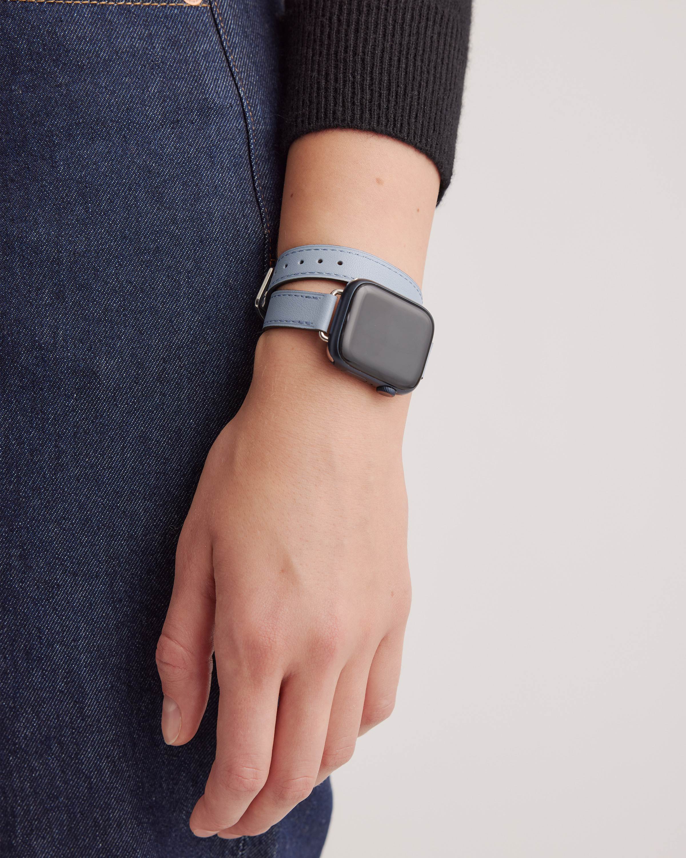 Leather Double Wrap Smartwatch Band — Image 3