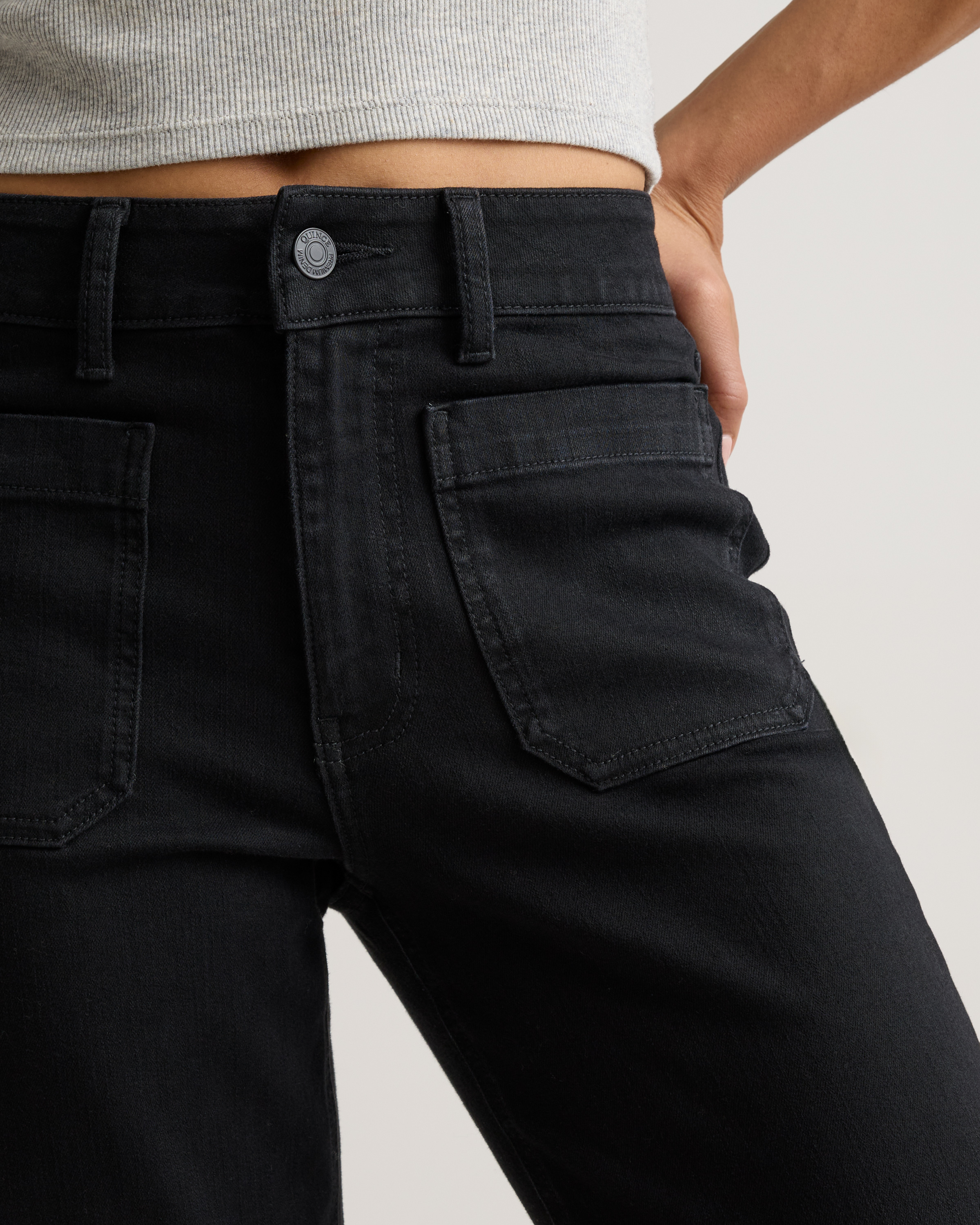 Bella Stretch Patch Pocket Wide Leg Jeans — Image 7