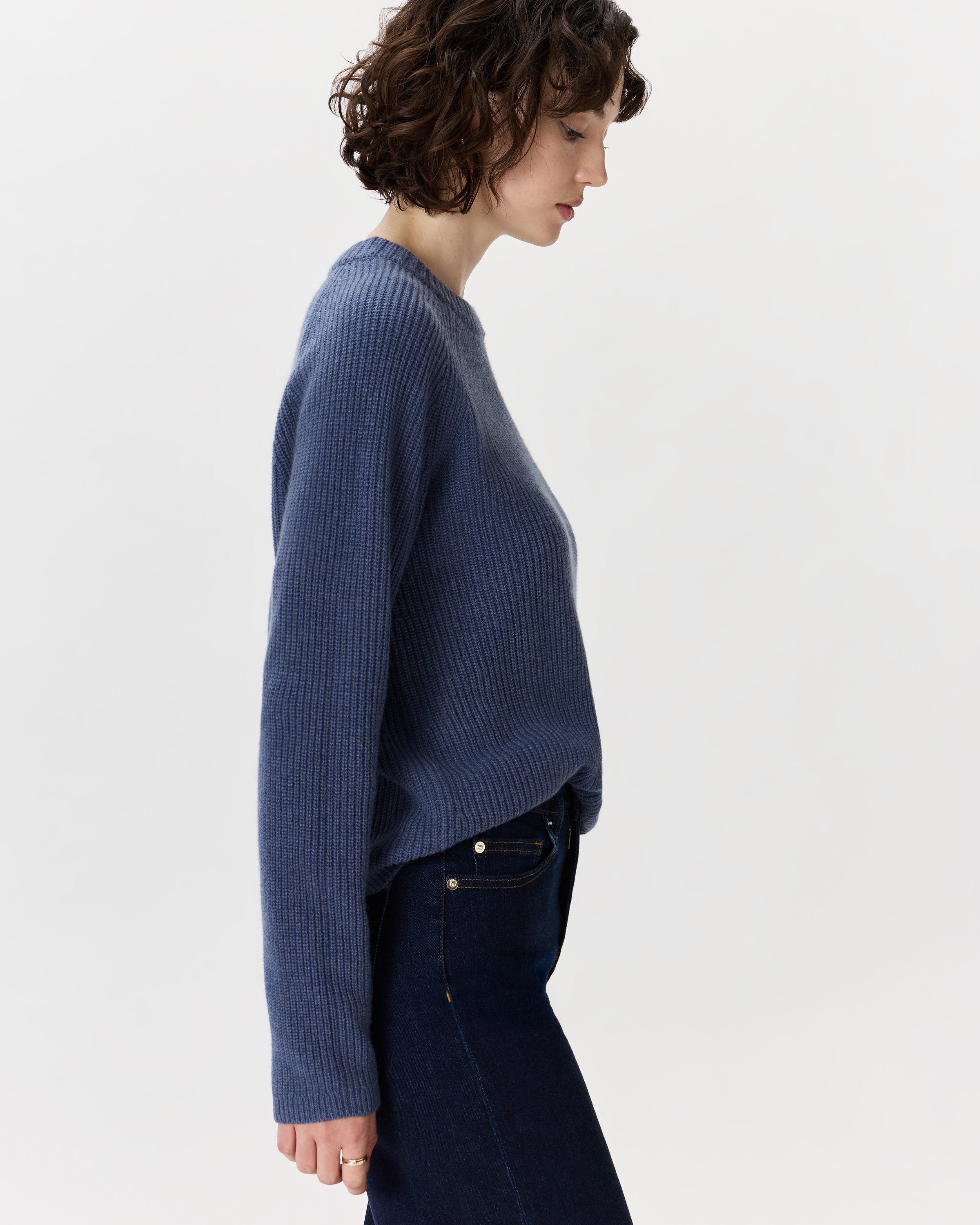 Mongolian Cashmere Fisherman Crewneck Sweater — Image 55