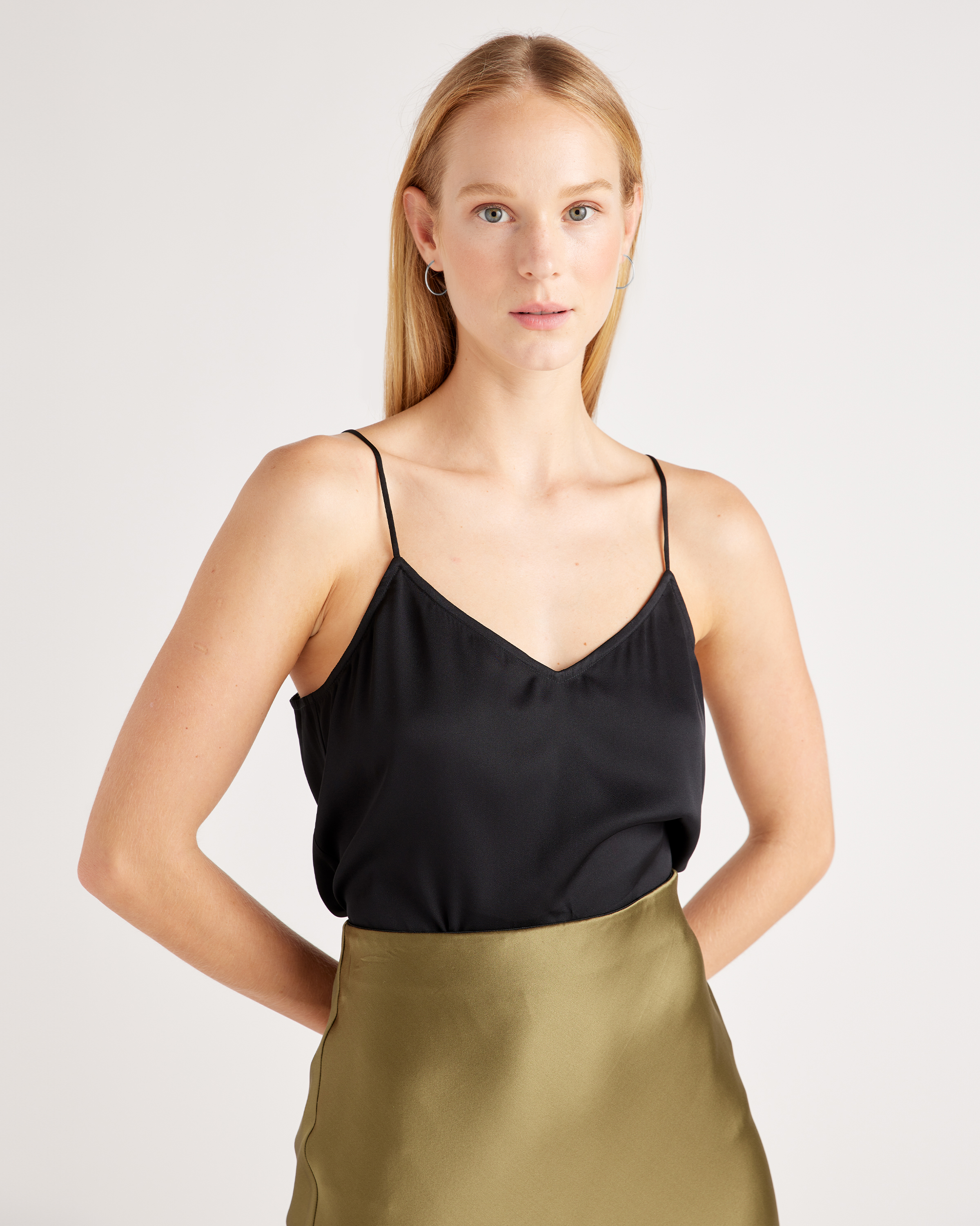 Washable Stretch Silk V-Neck Cami — Image 12