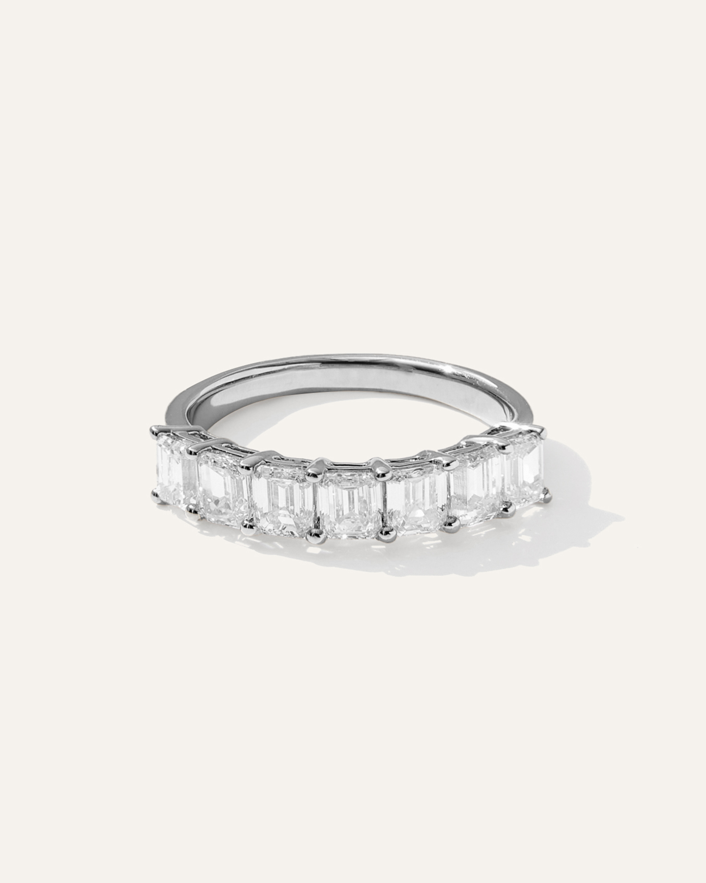 Lab Grown Diamond Emerald Seven Stone Band — Image 9