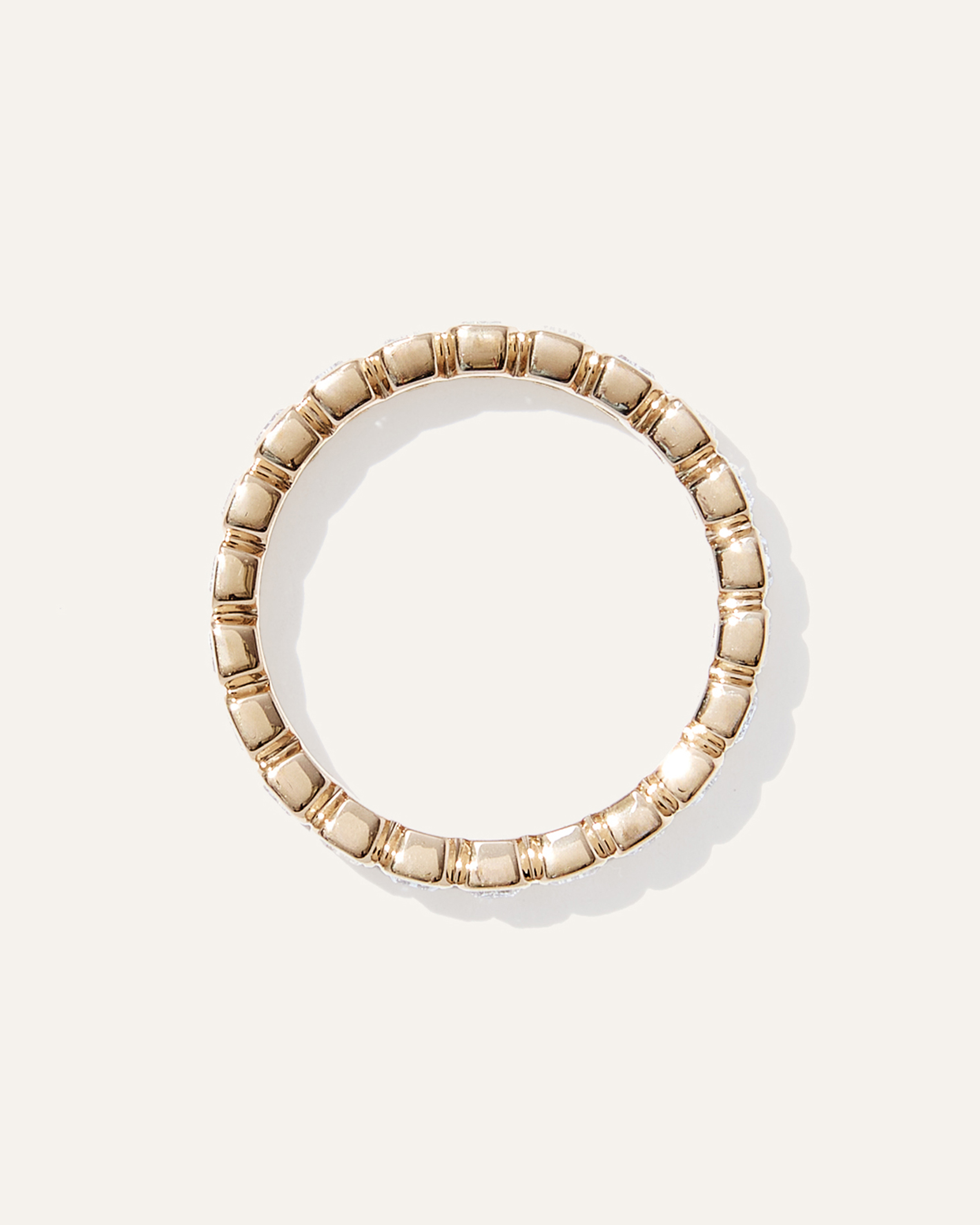 Lab Grown Diamond Emerald North-South Bezel Eternity Band — Image 7