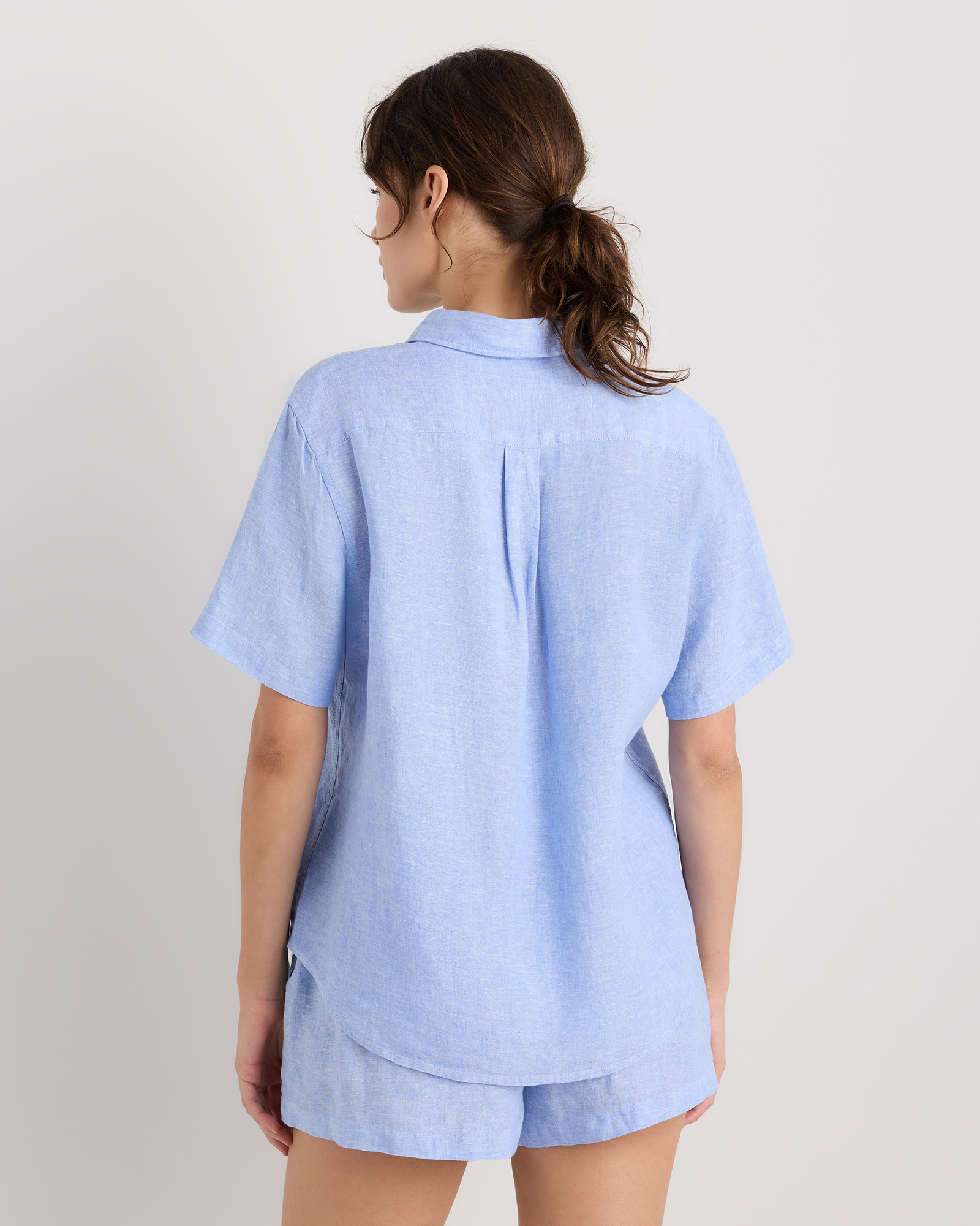 100% European Linen Shorts Pajama Set — Image 22