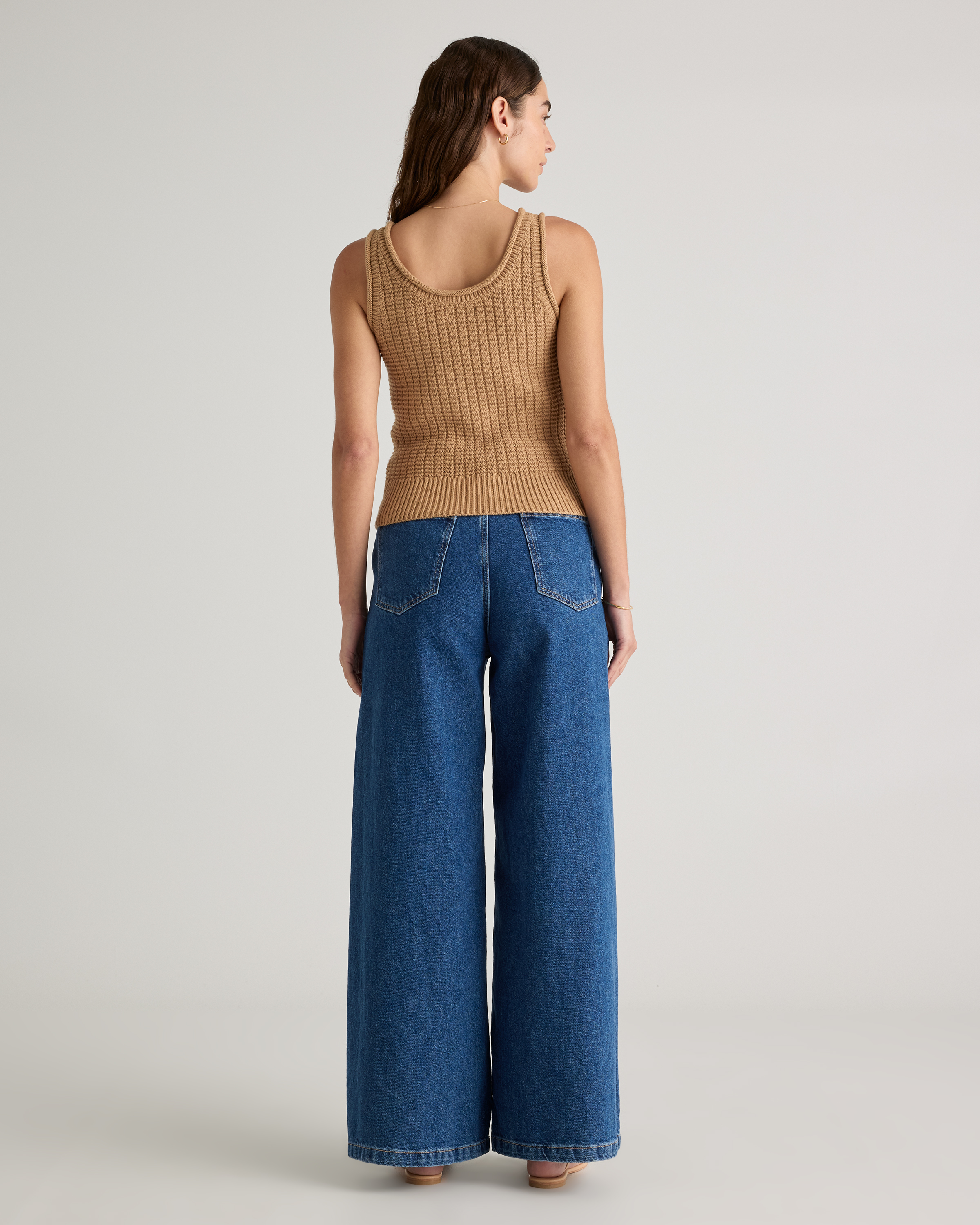 100% Organic Cotton Waffle Cropped Sweater Tank — Image 10