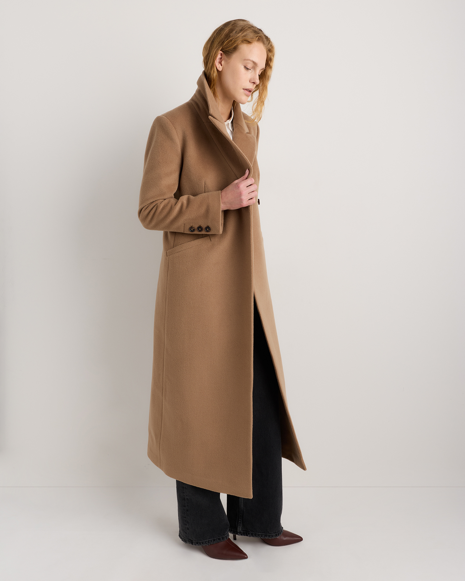 Wool Cashmere Tailored Long Coat — Image 19