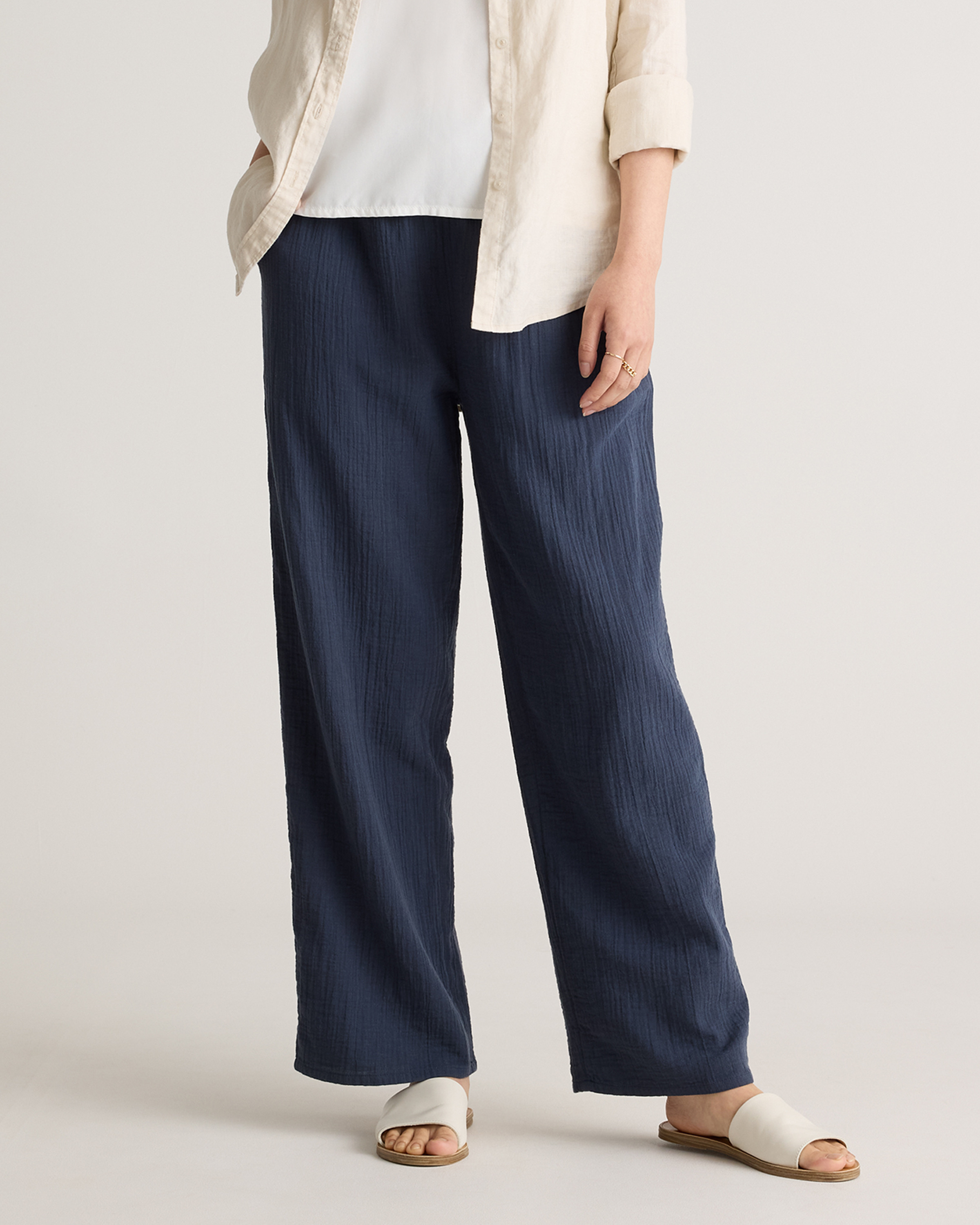 100% Organic Cotton Gauze Straight Leg Pants — Image 13