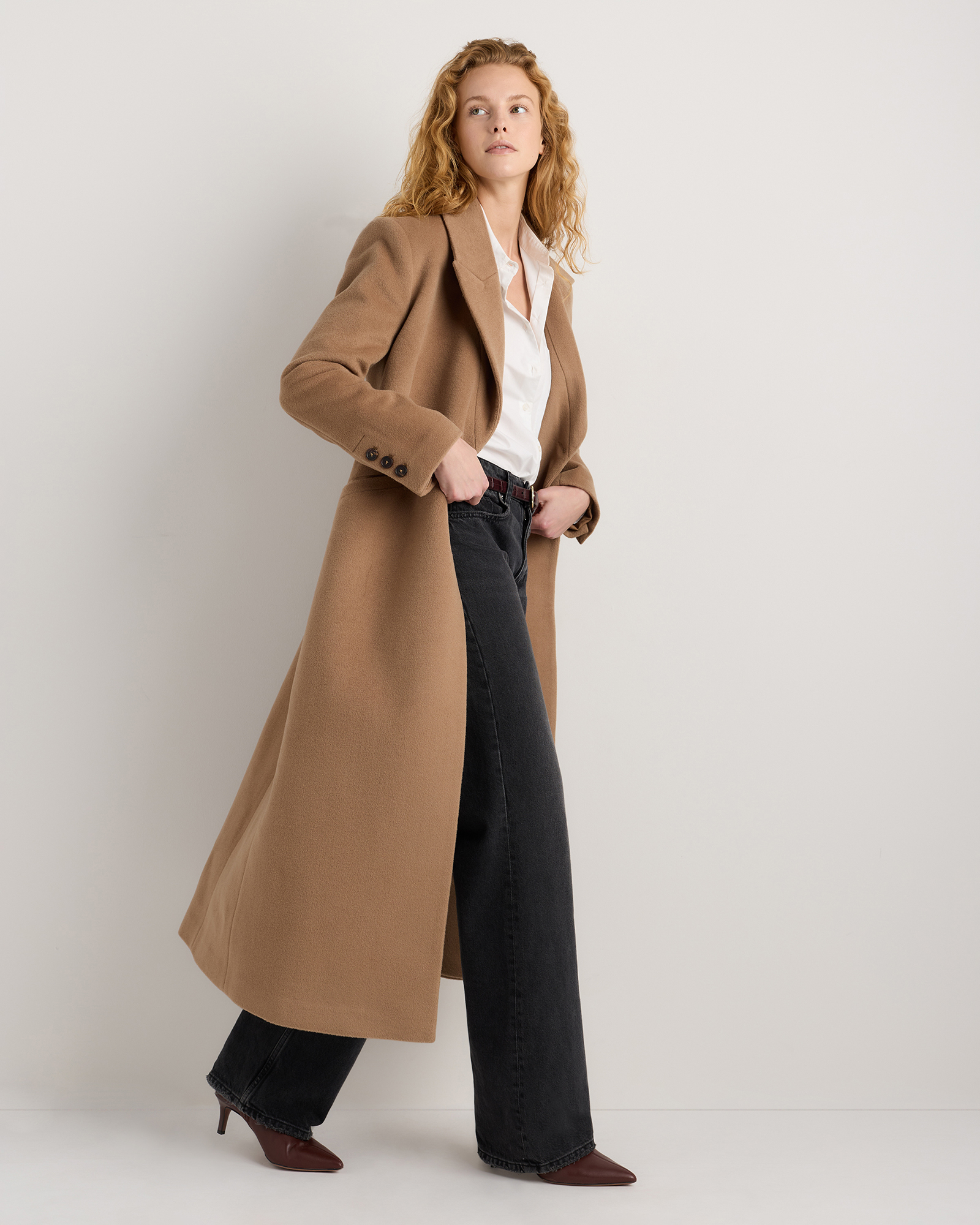Wool Cashmere Tailored Long Coat — Image 14