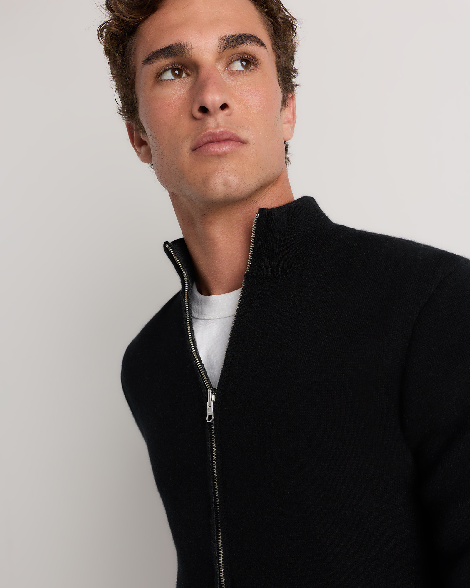 100% Reversible Cashmere Full Zip Sweater — Image 10