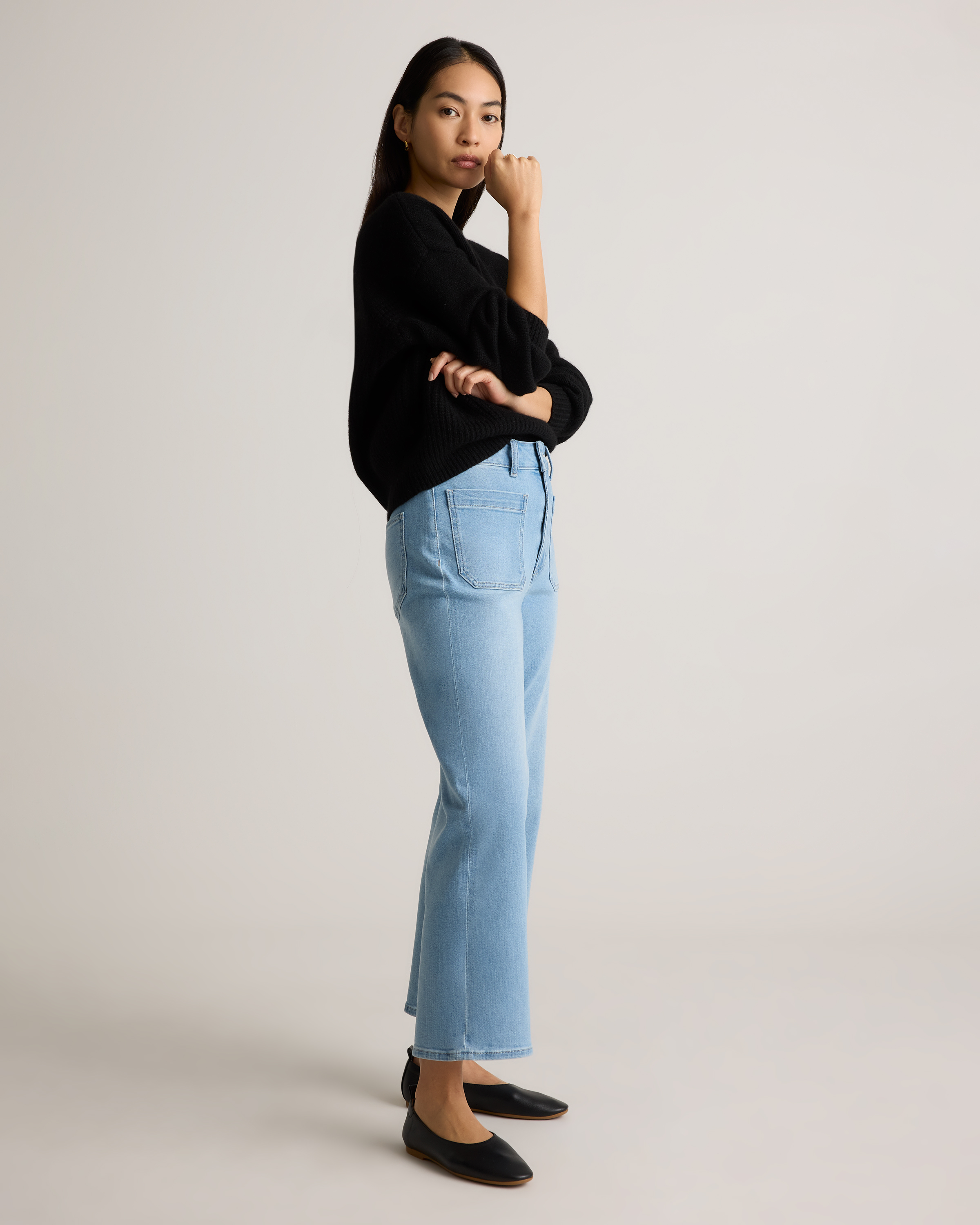 Bella Stretch Patch Pocket Wide Leg Jeans — Image 28