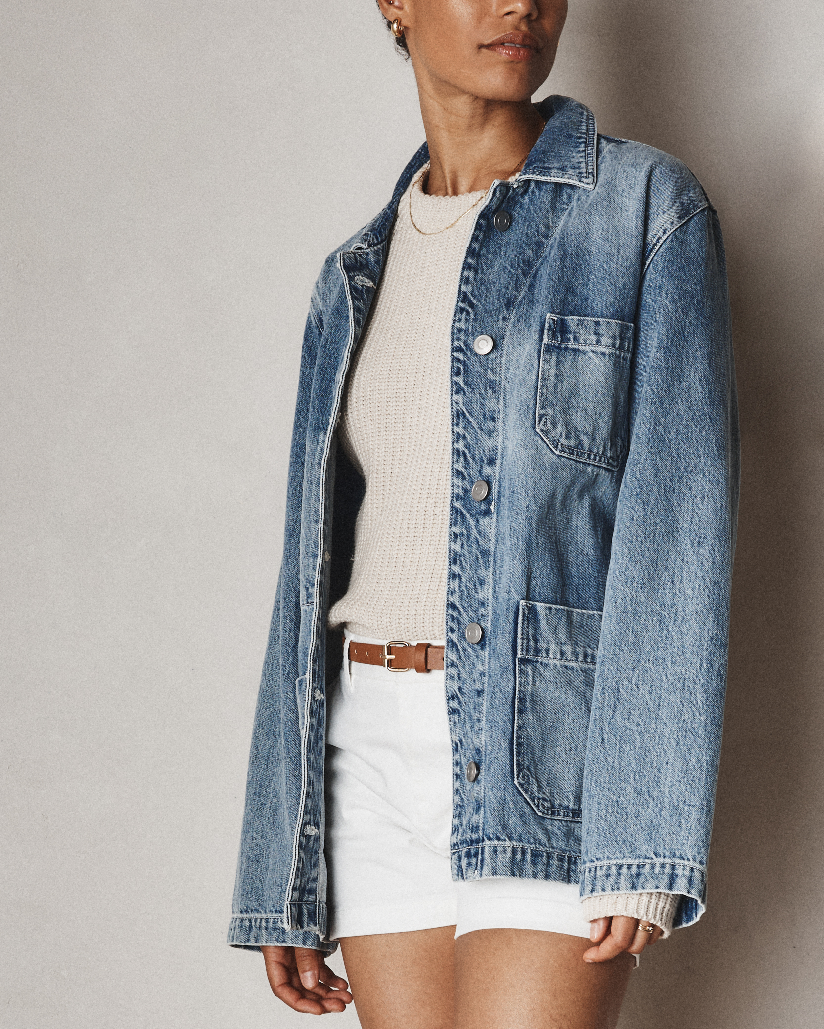 100% Organic Cotton Denim Chore Jacket — Image 10