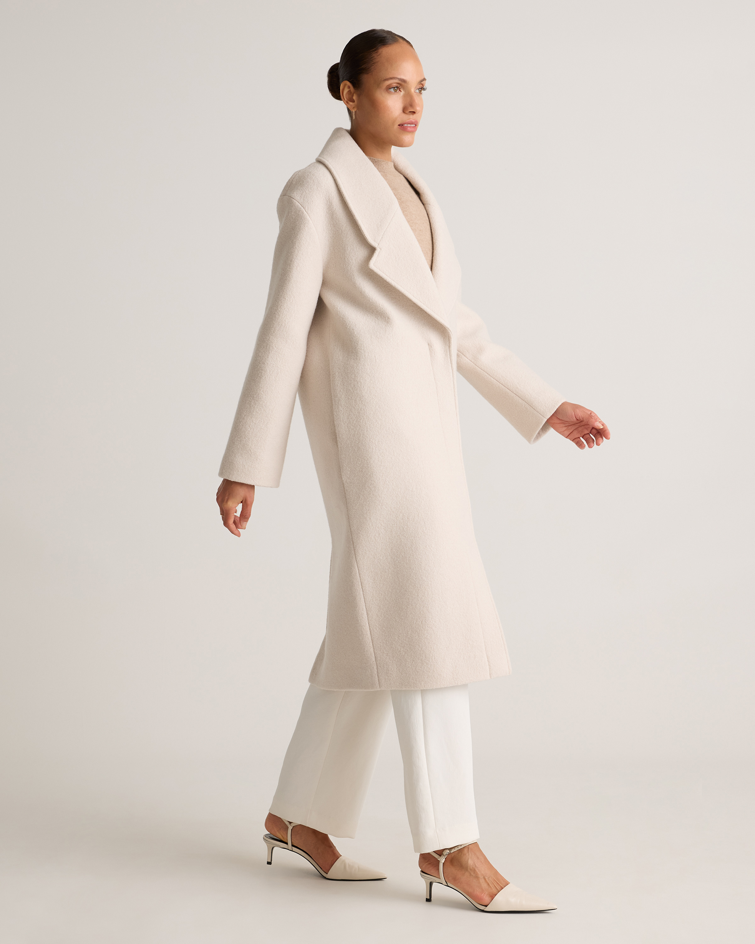 100% Merino Wool Shawl Collar Long Coat — Image 19