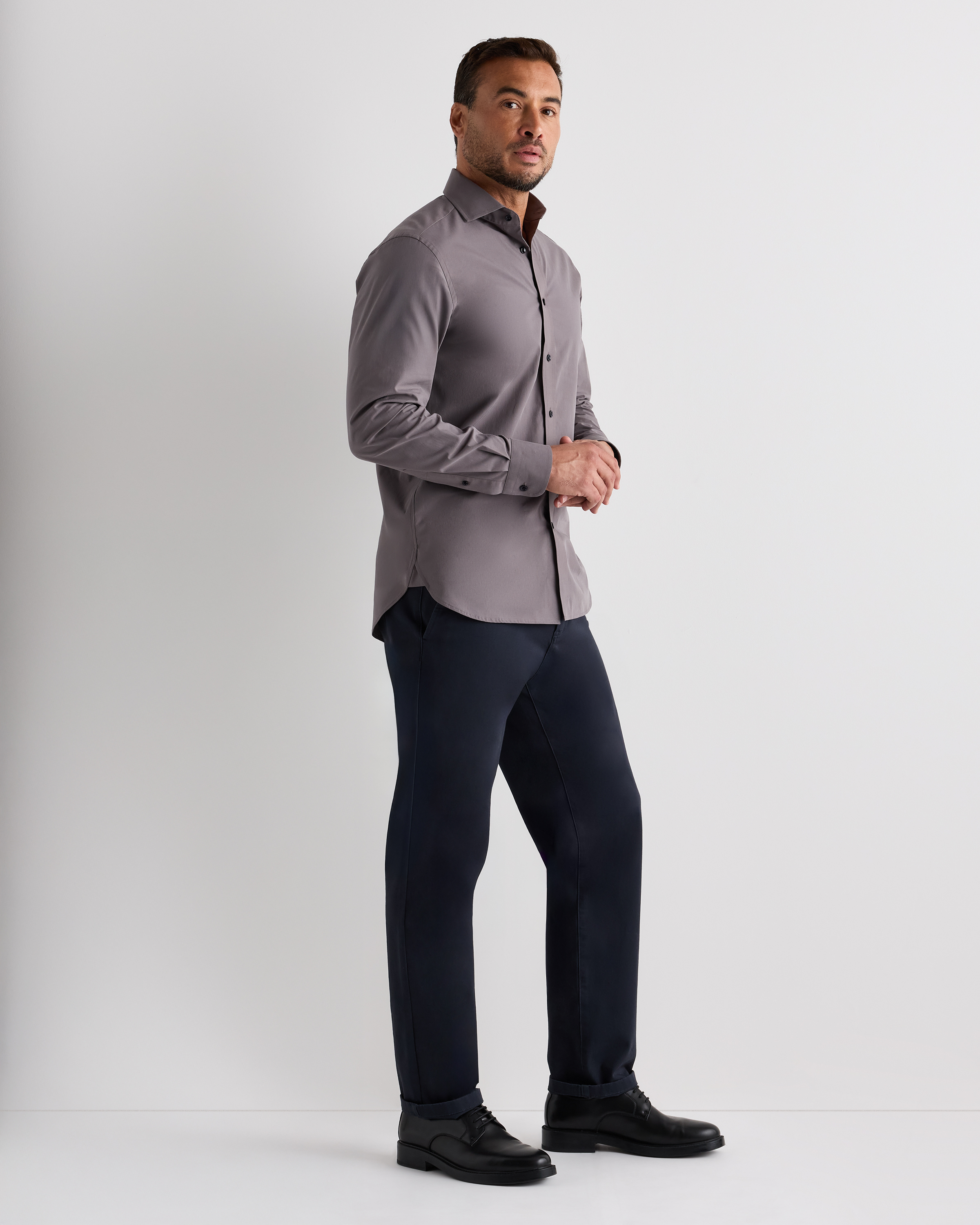 Organic Cotton Stretch Poplin Dress Shirt — Image 16