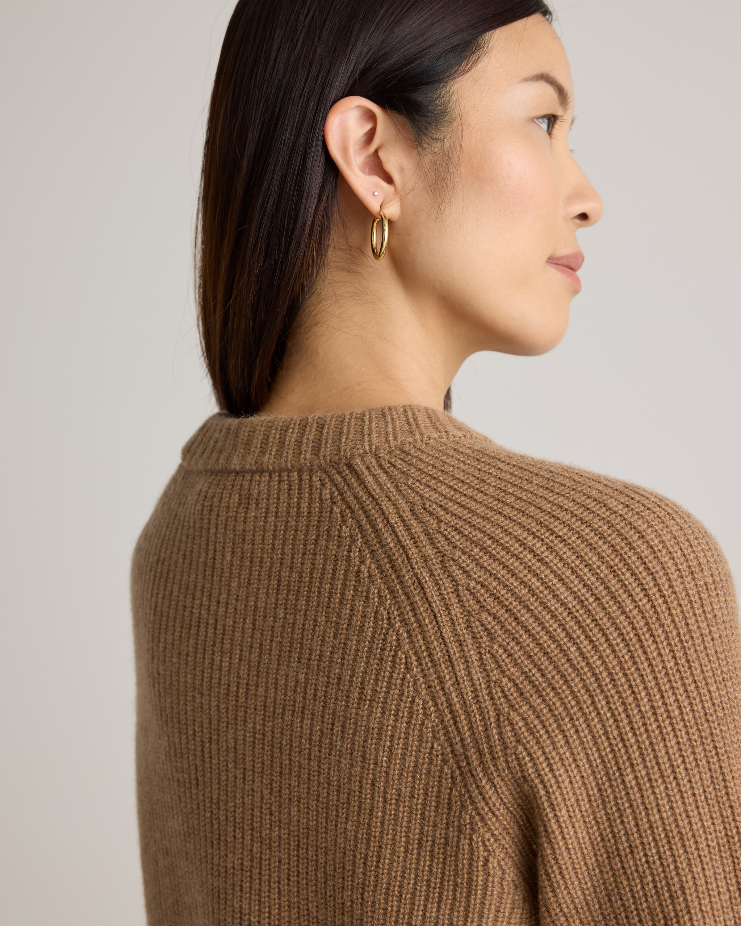 Mongolian Cashmere Fisherman Crewneck Sweater — Image 11