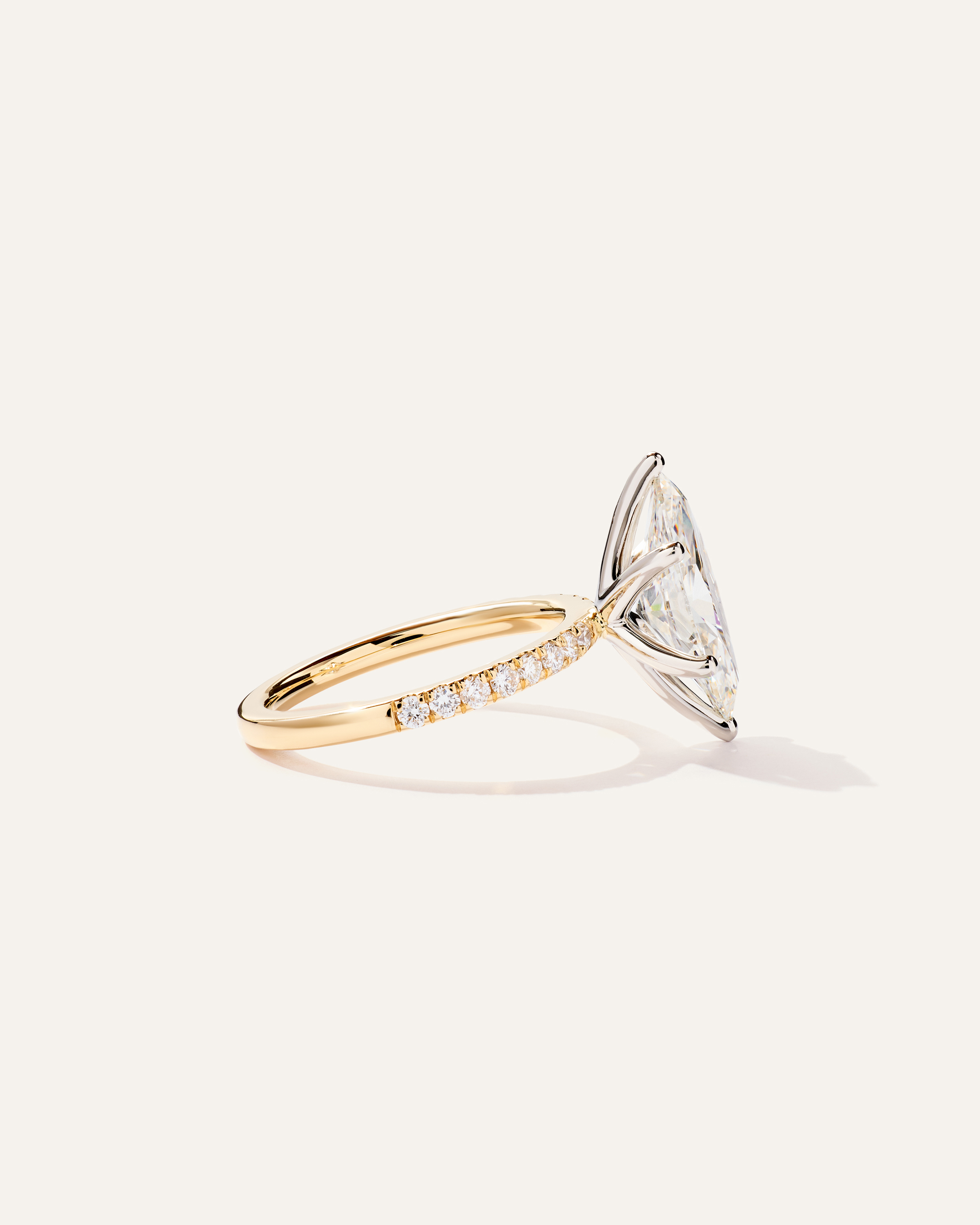 Lab Grown Diamond Marquise Petite Pave Engagement Ring - 3ct — Image 9
