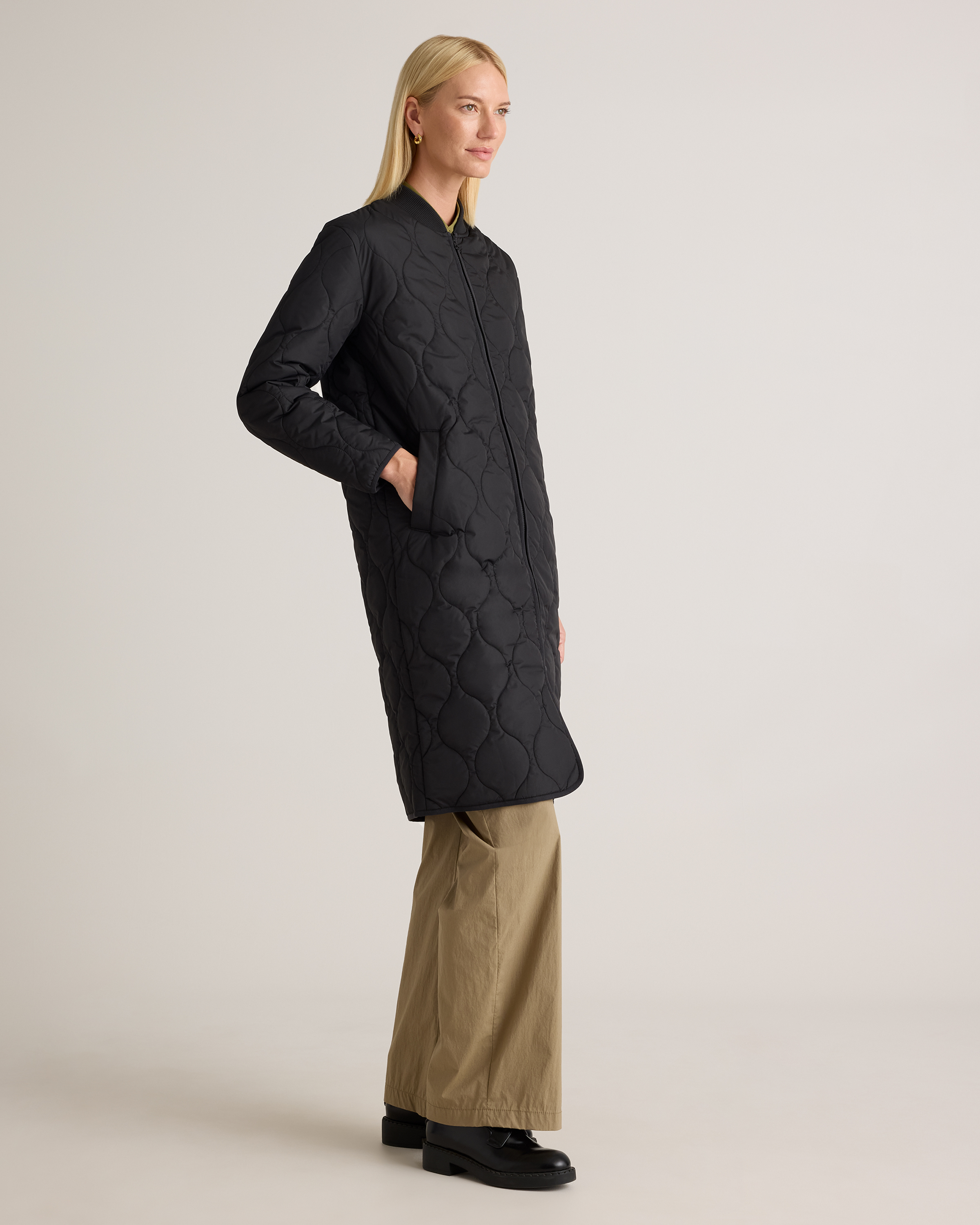 Featherless Quilted Puffer Long Coat — Image 13