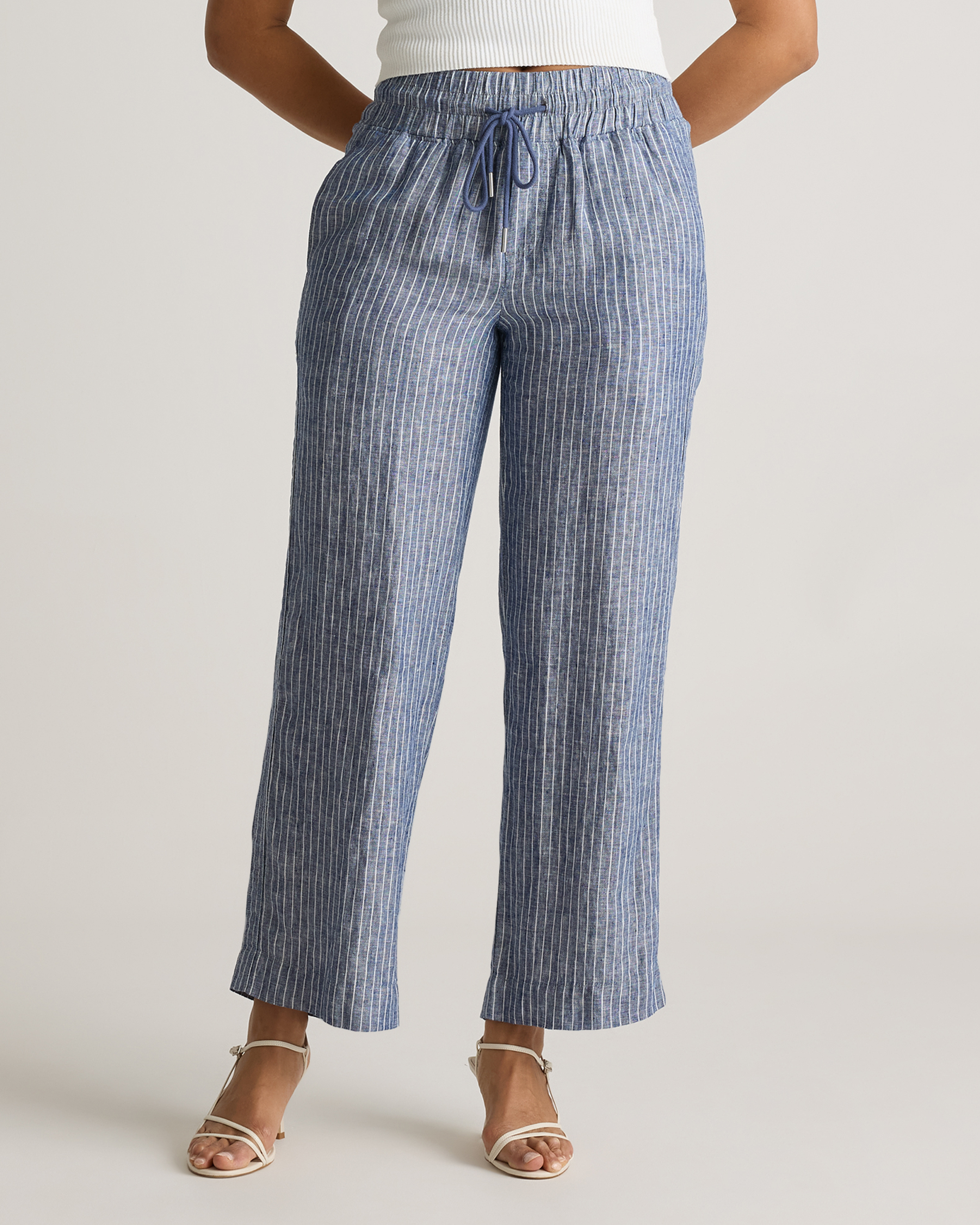 100% European Linen Wide Leg Pants — Image 31