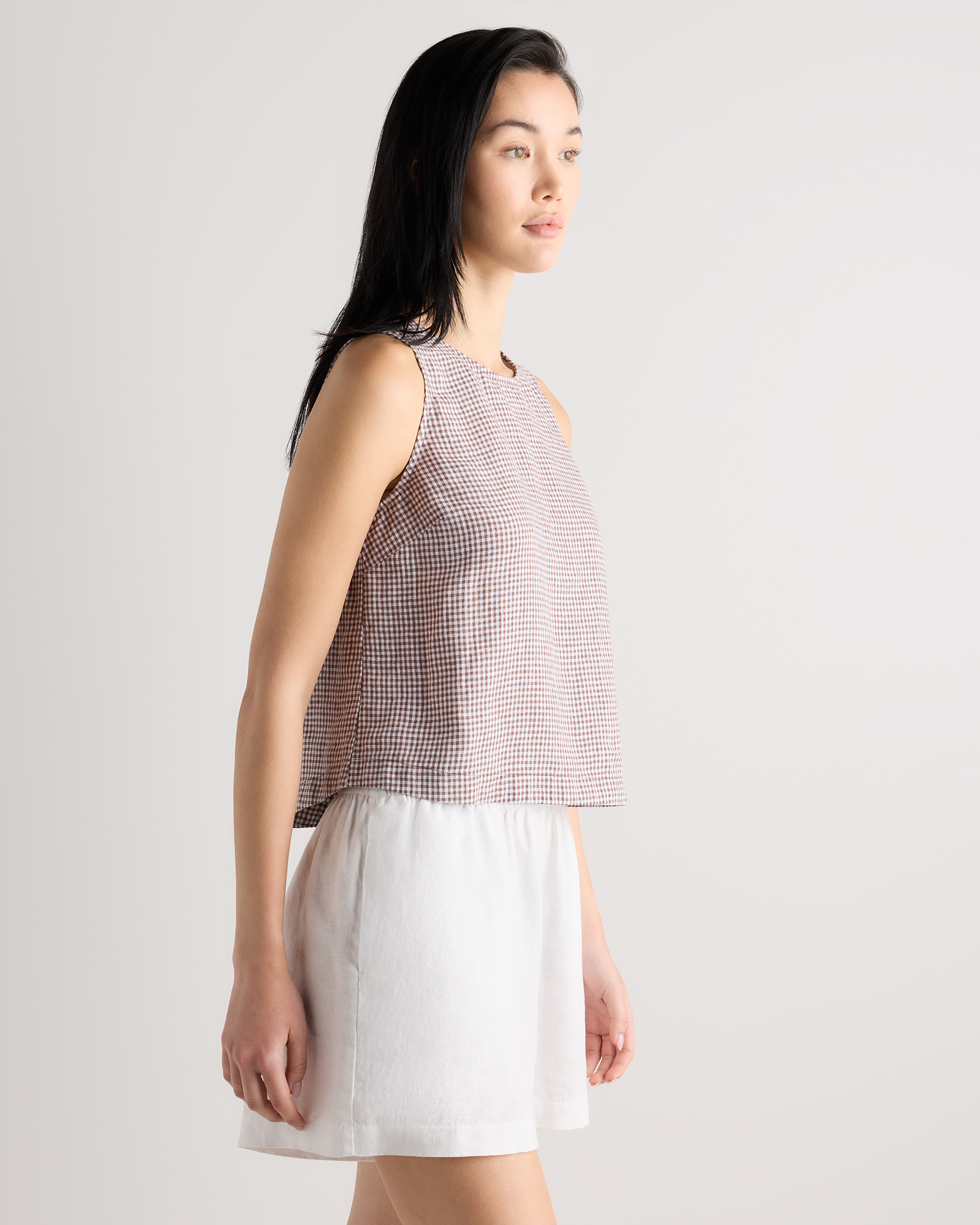 100% European Linen Cropped Tank — Image 37