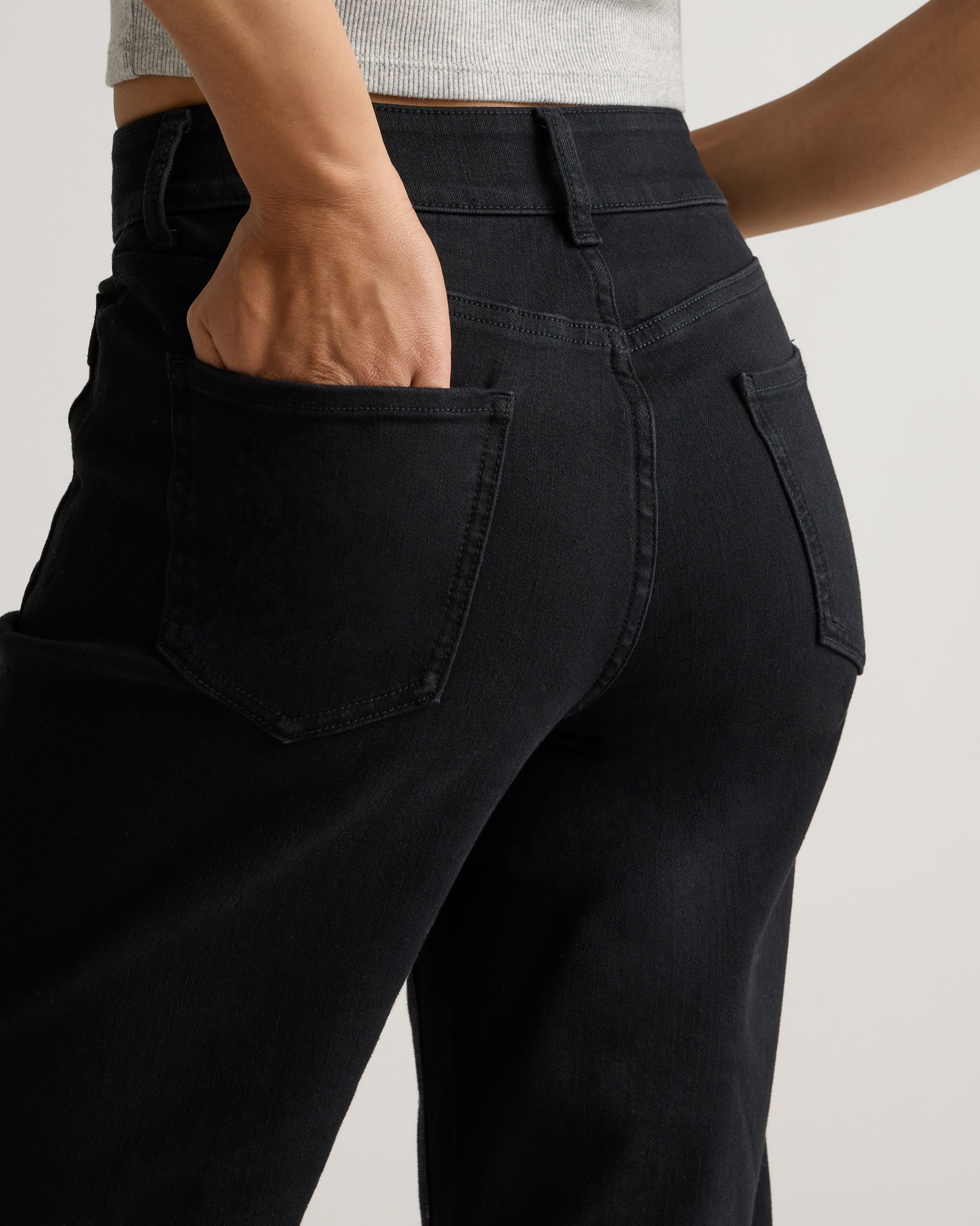 Bella Stretch Patch Pocket Wide Leg Jeans — Image 9