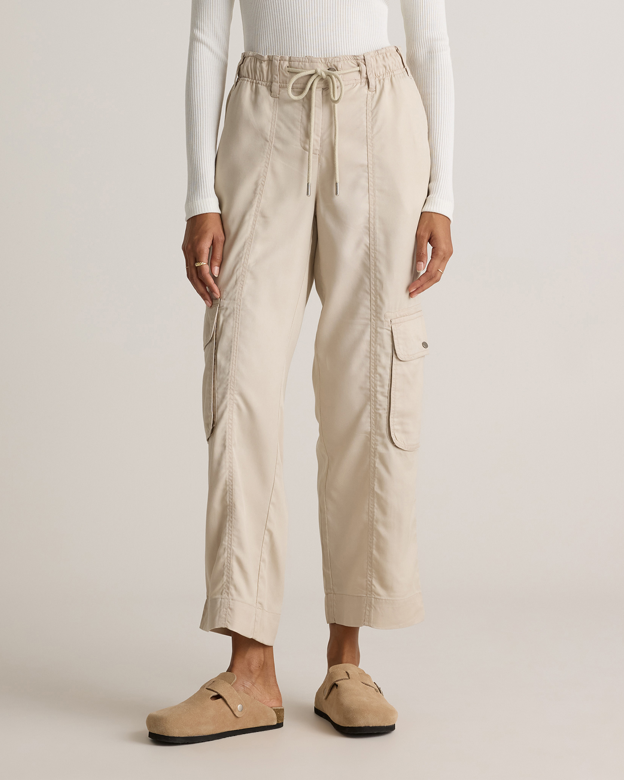 Vintage Wash Tencel Drawstring Cargo Pants — Image 16