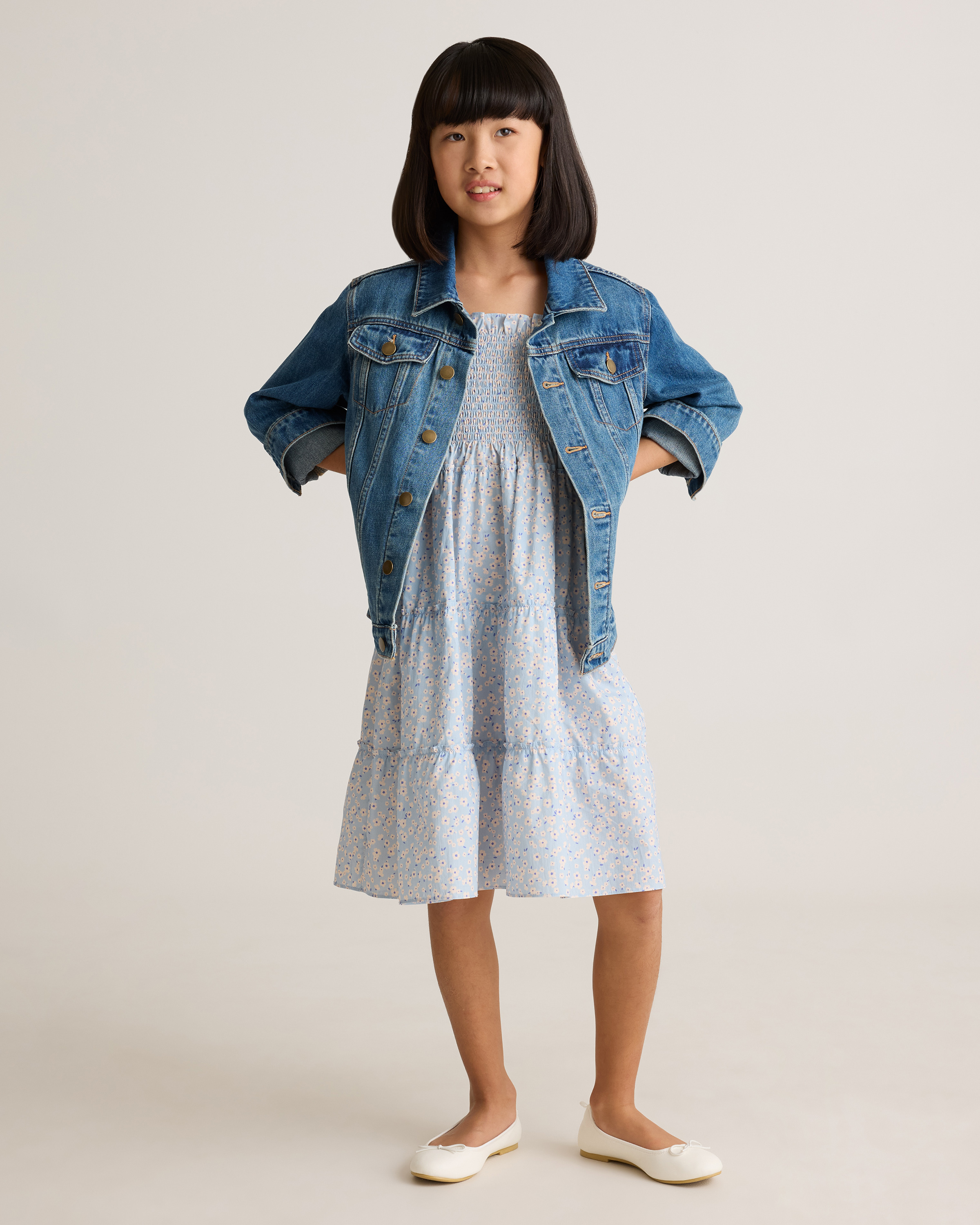 100% Organic Cotton Poplin Smocked Dress — Image 10