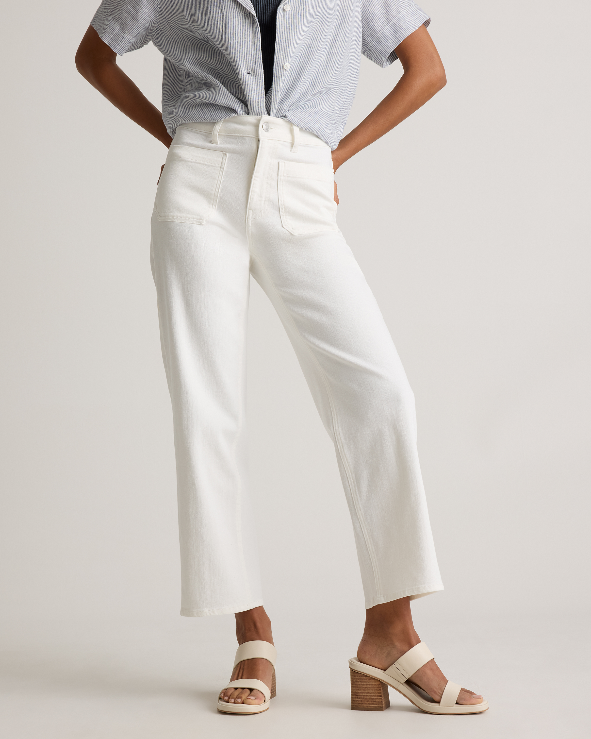 Bella Stretch Patch Pocket Wide Leg Jeans — Image 11