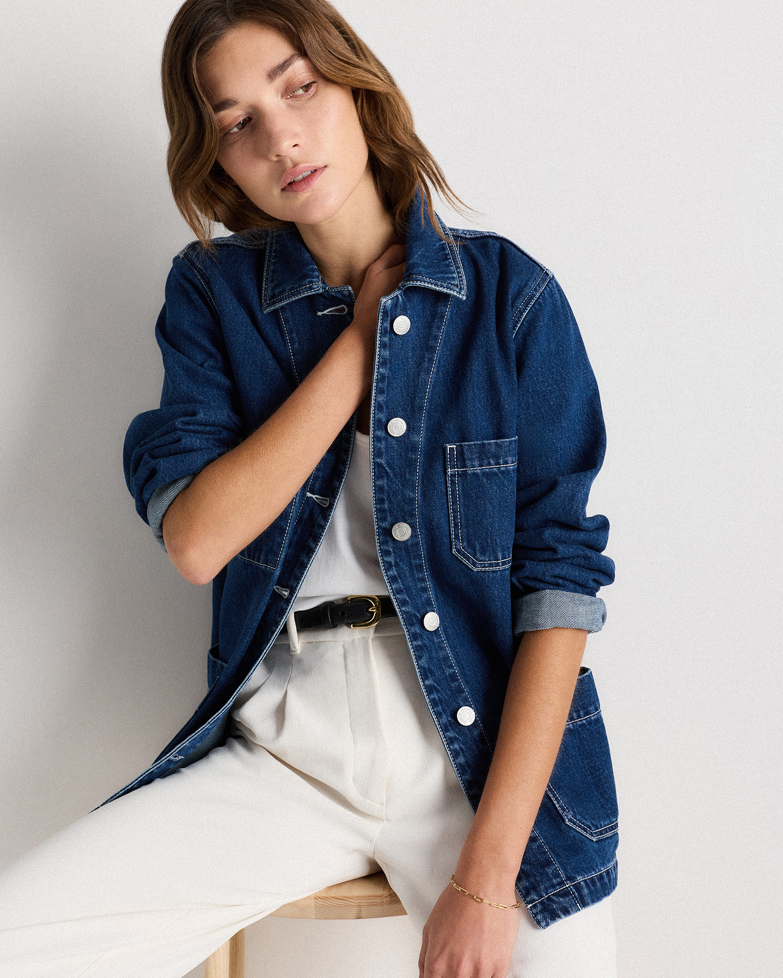 100% Organic Cotton Denim Chore Jacket — Image 15
