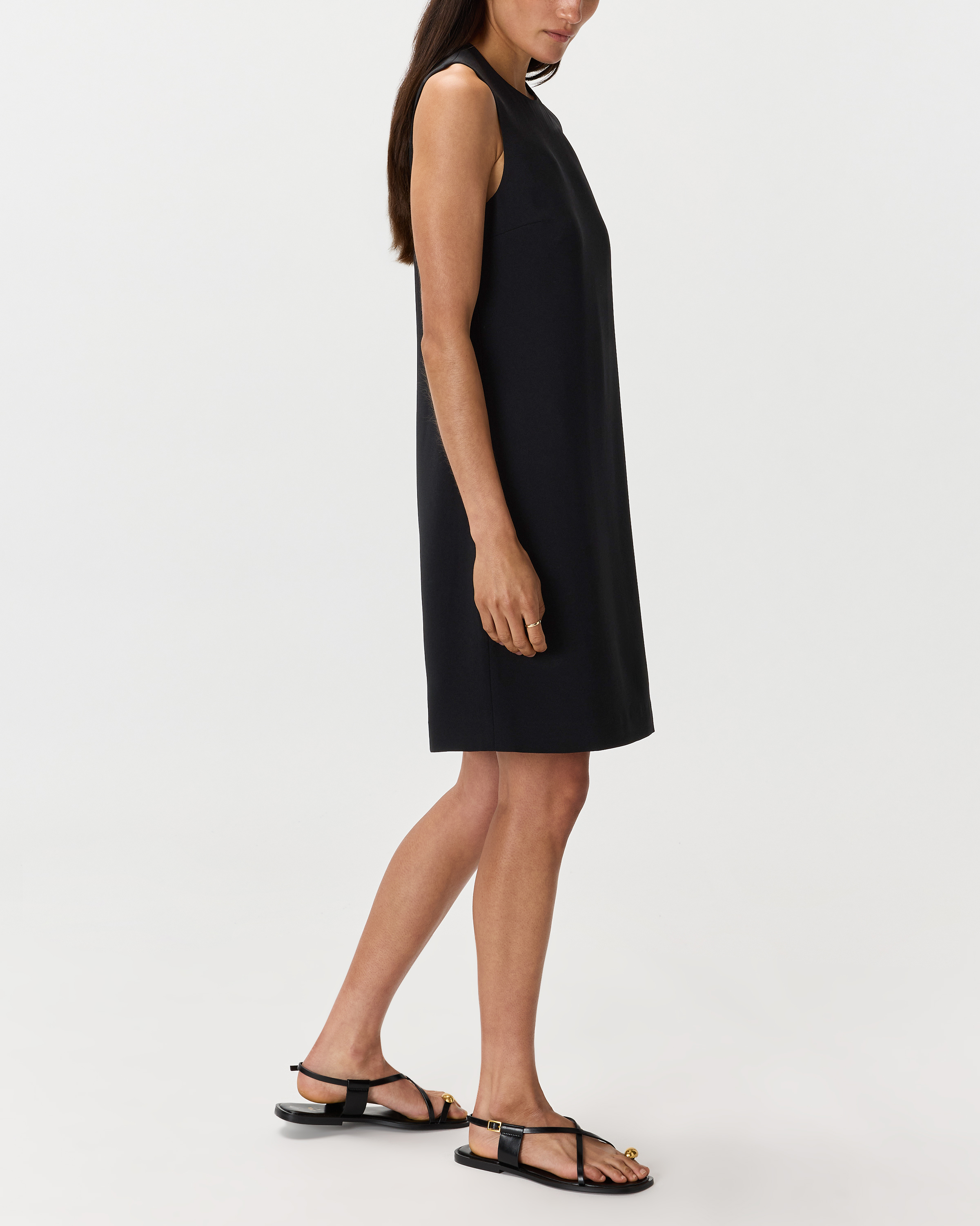 Fluid Crepe Sleeveless Shift Dress — Image 15