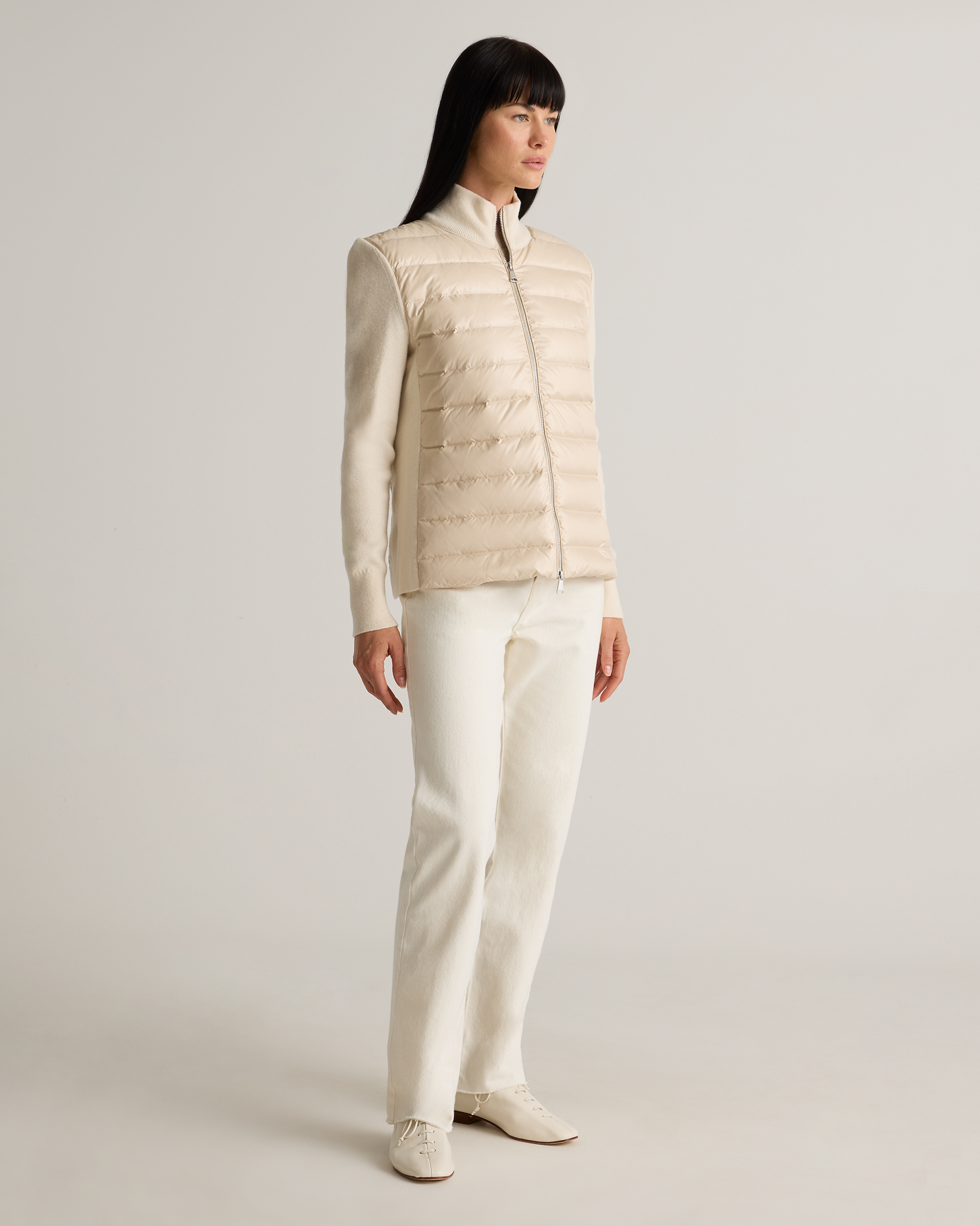 Mixed Media Down and Cashmere Jacket — Image 5