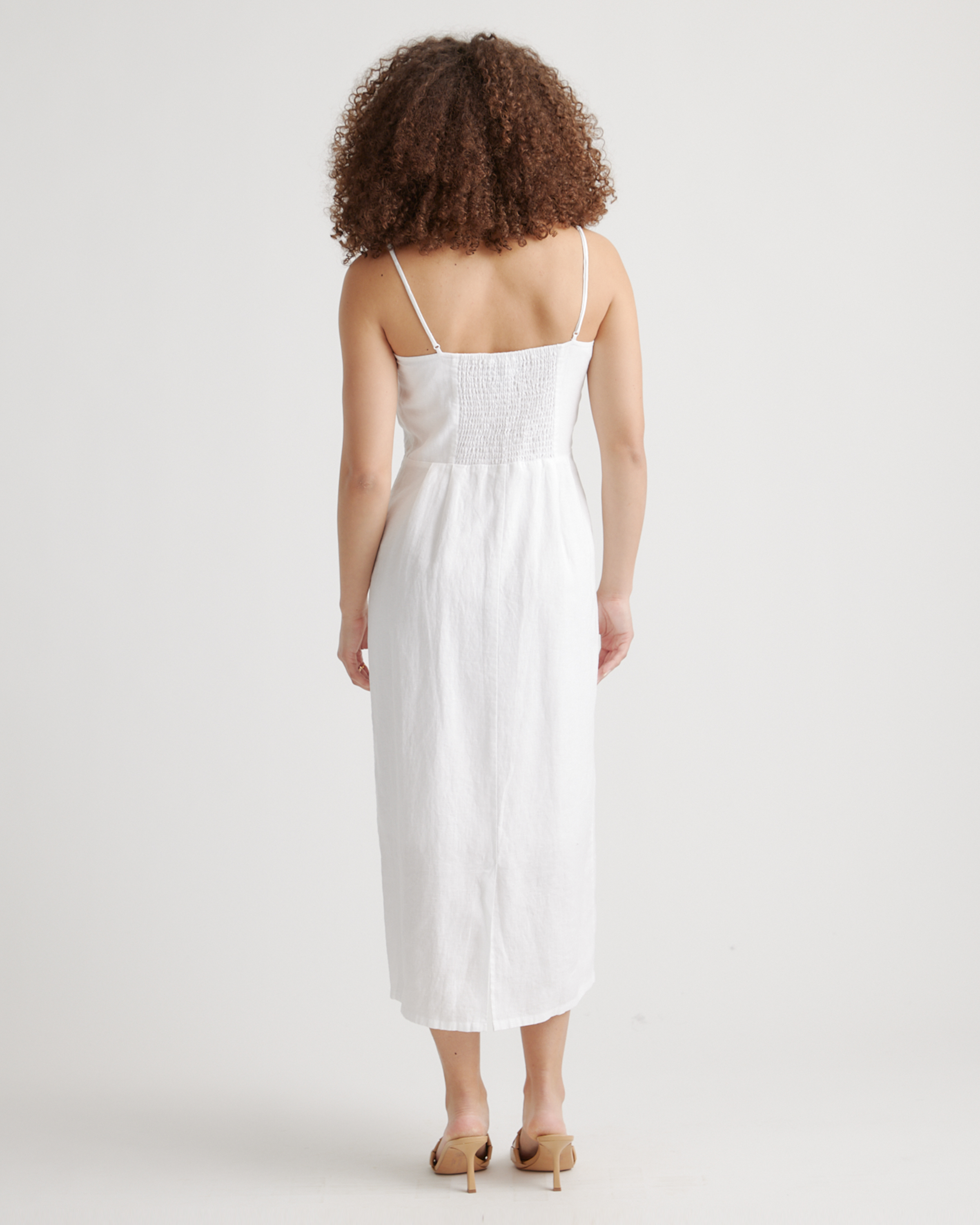 100% European Linen Scoop Neck Midi Dress — Image 26