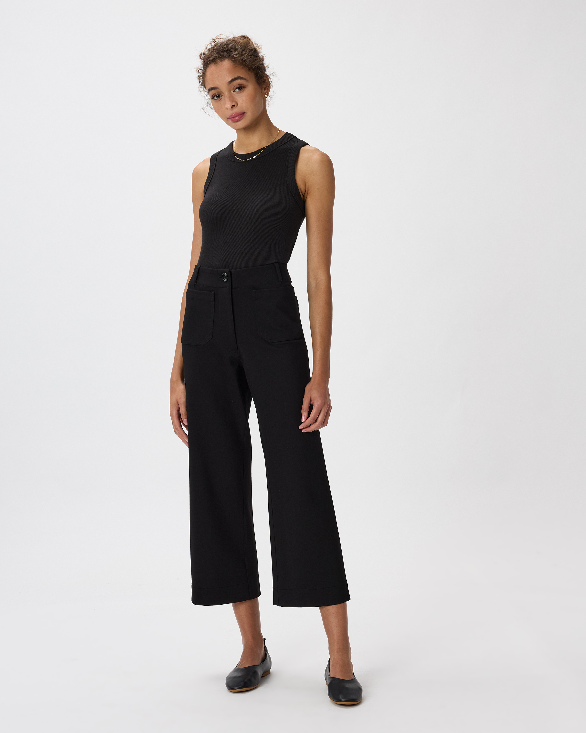 Ultra-Stretch Ponte Cropped Wide Leg Pants — Image 30
