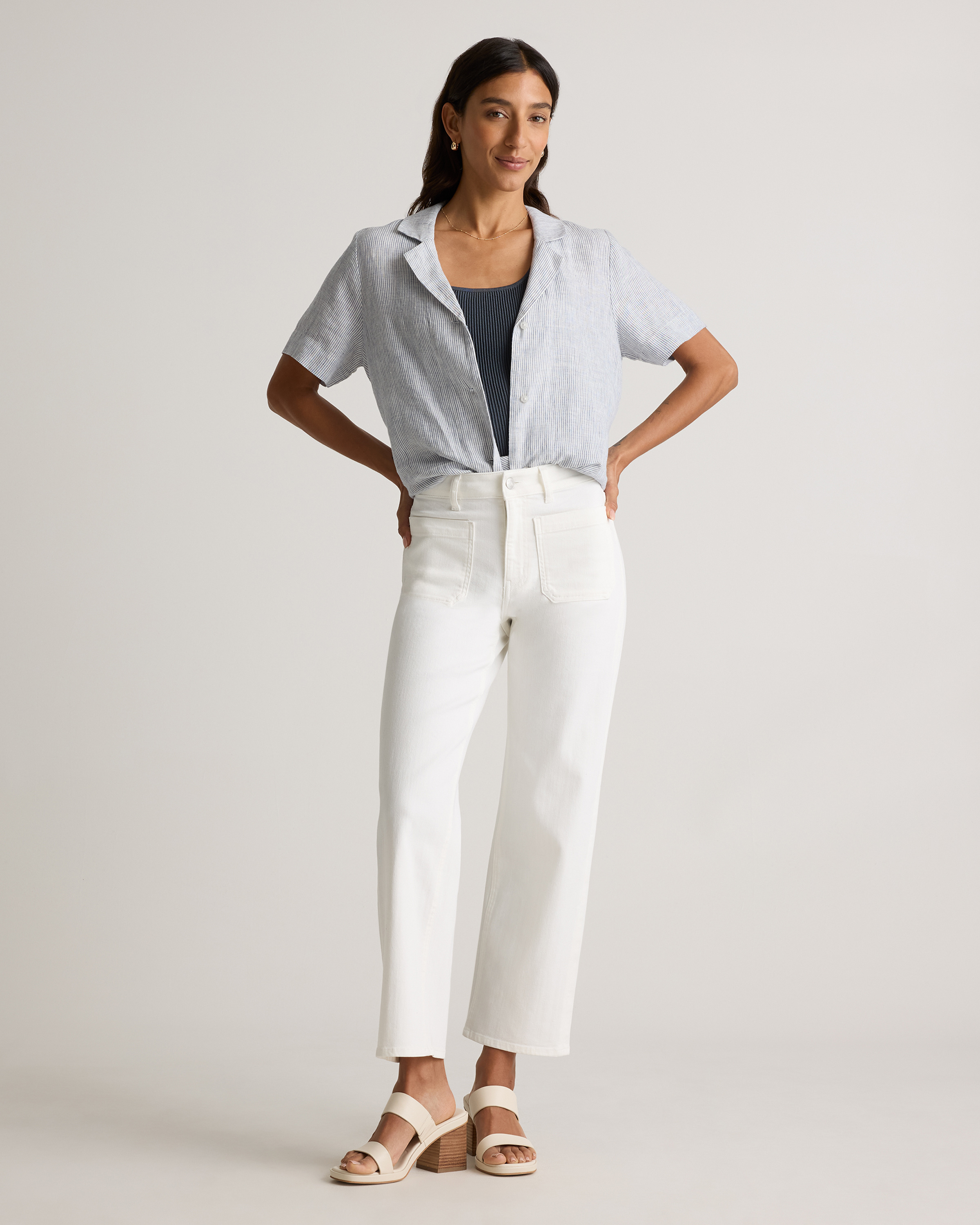 Bella Stretch Patch Pocket Wide Leg Jeans — Image 17