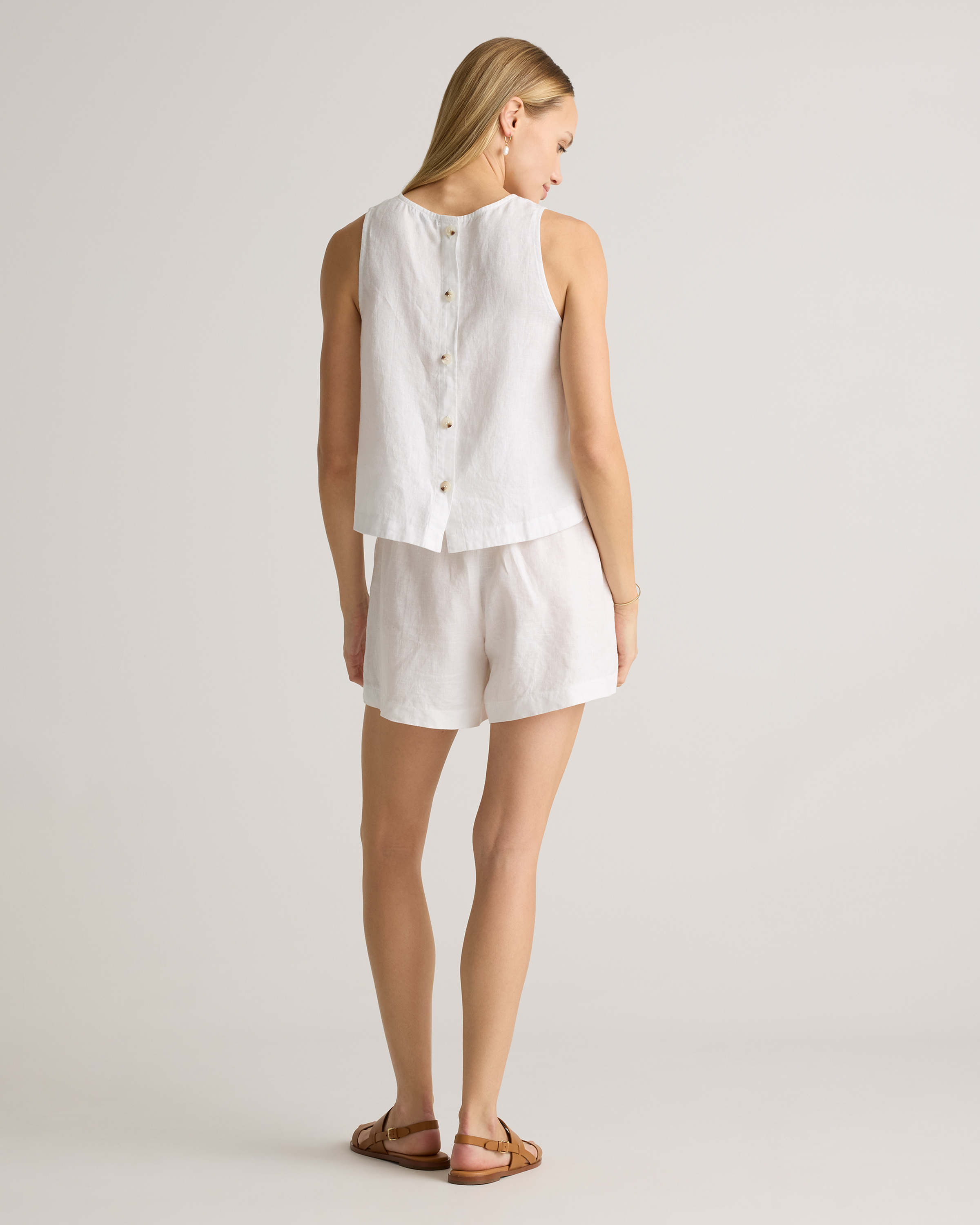100% European Linen Cropped Tank — Image 28