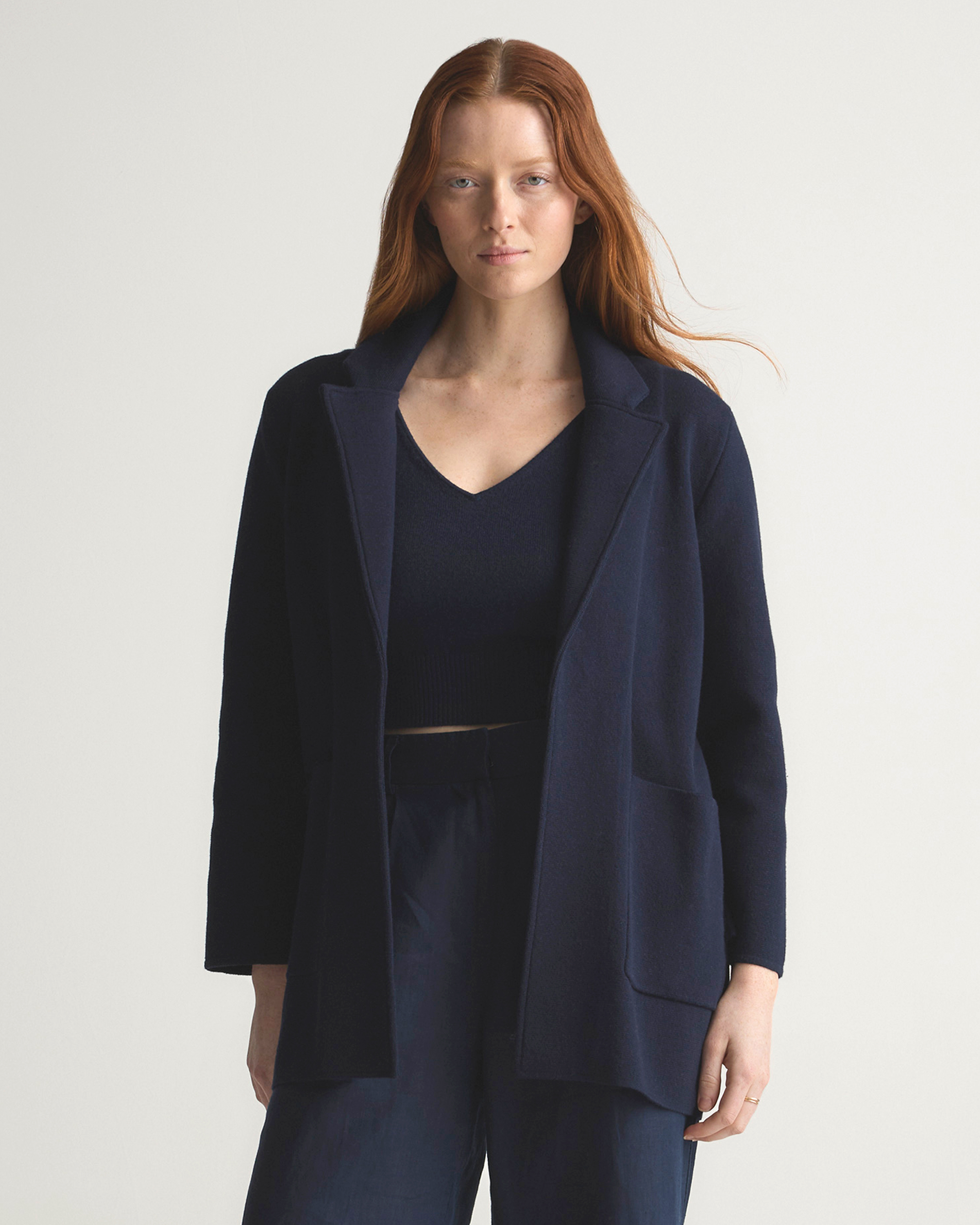100% Organic Cotton Knit Blazer — Image 35