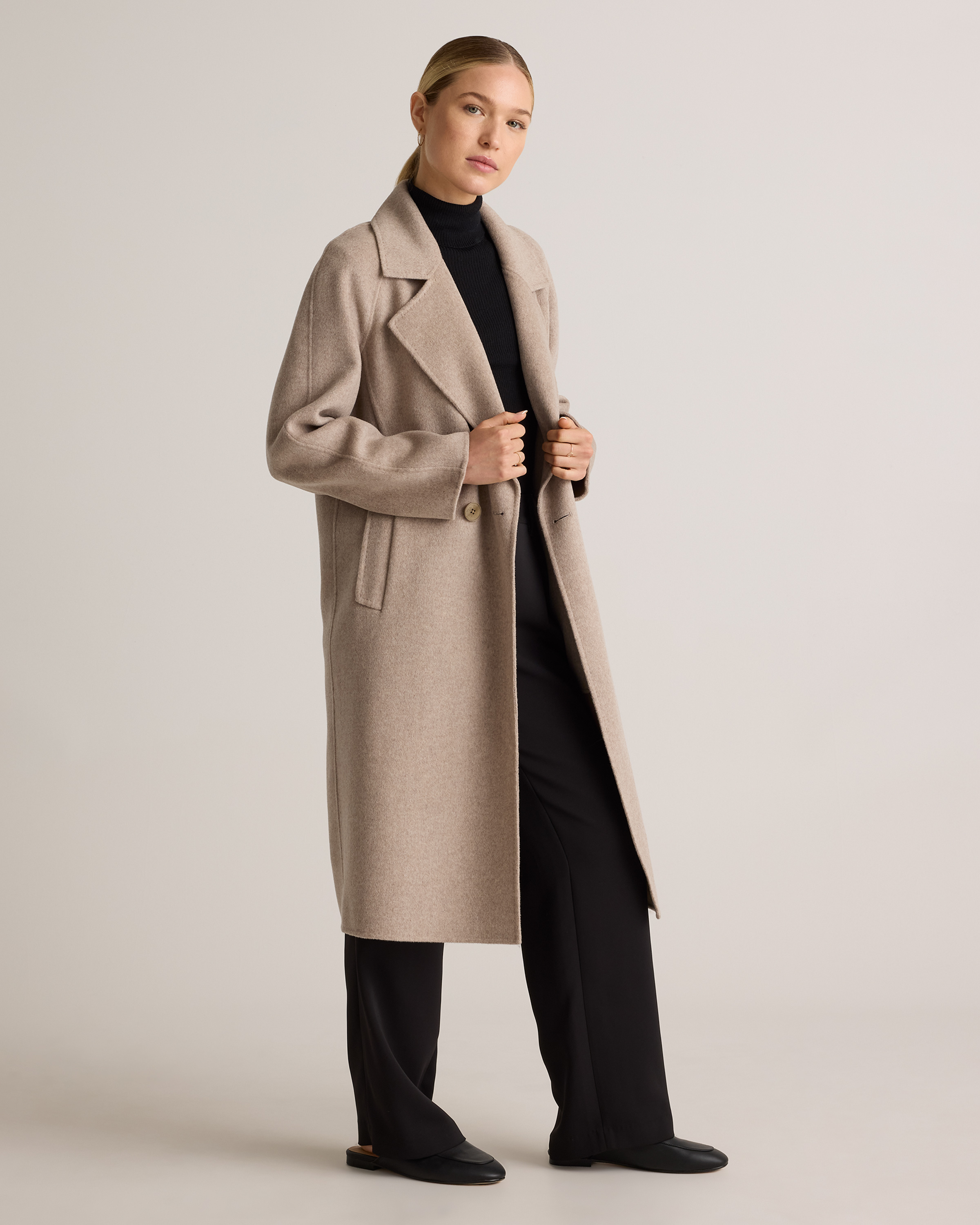 Double-Faced Merino Wool Notched Lapel Coat — Image 16