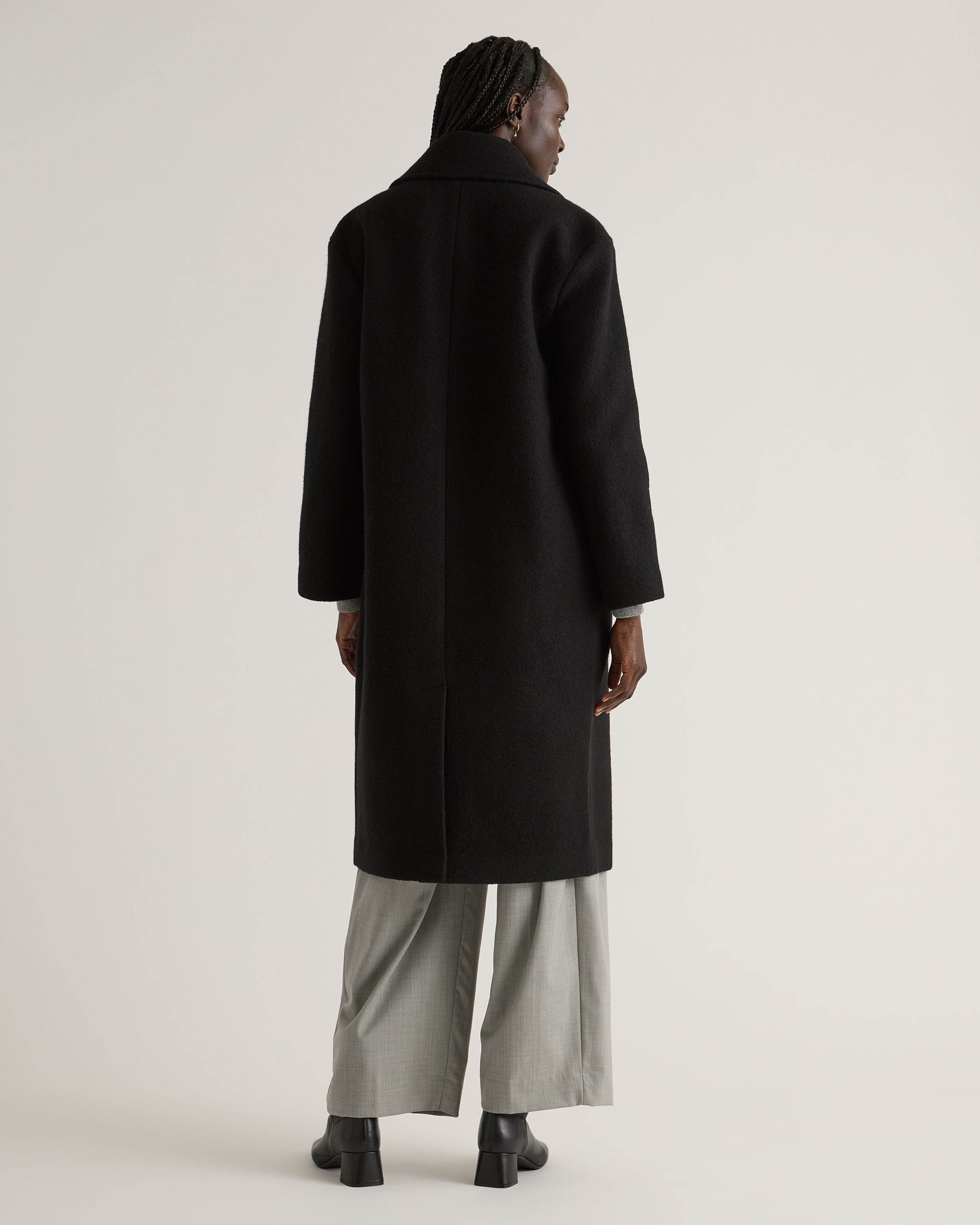 100% Merino Wool Shawl Collar Long Coat — Image 12