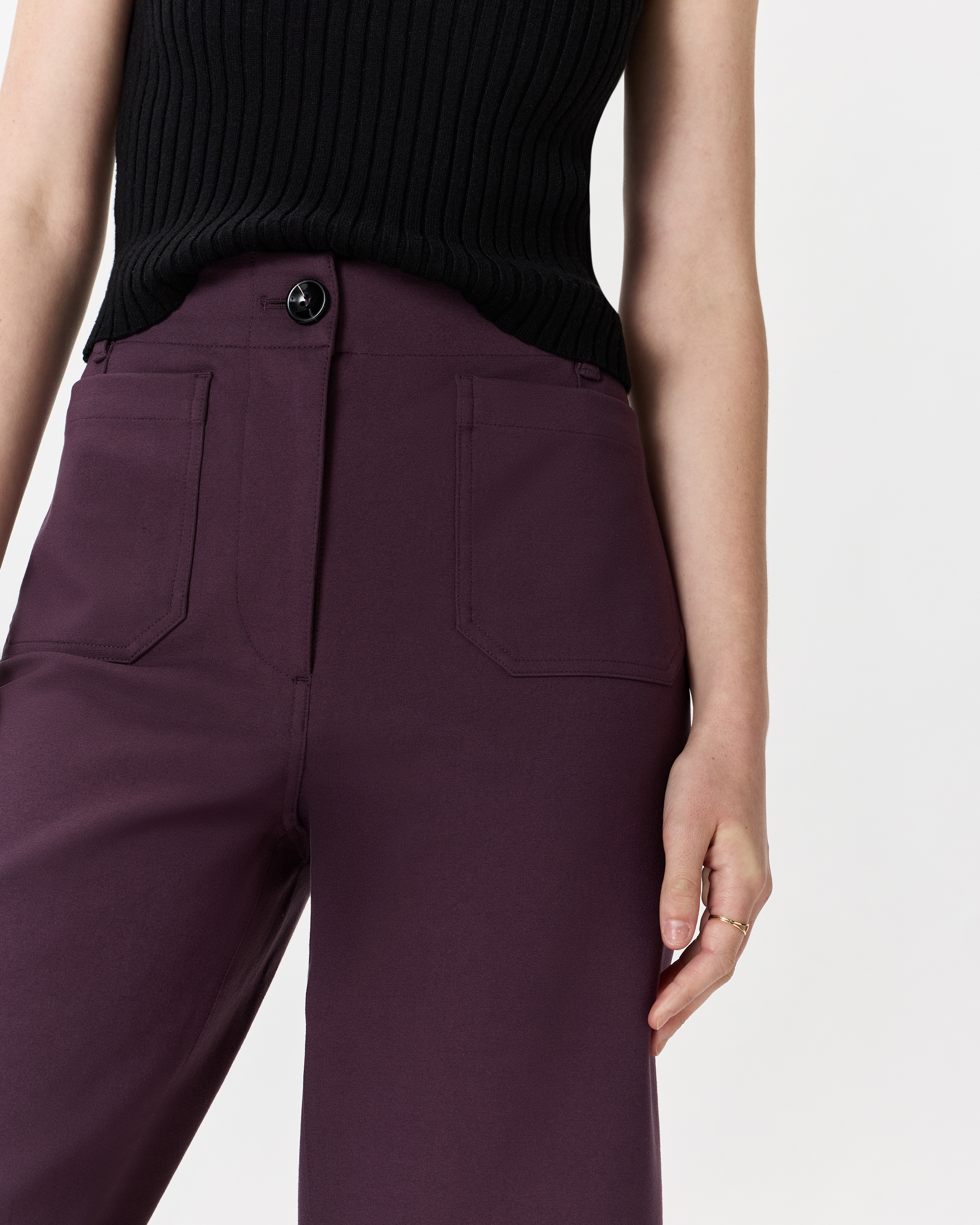 Ultra-Stretch Ponte Cropped Wide Leg Pants — Image 4