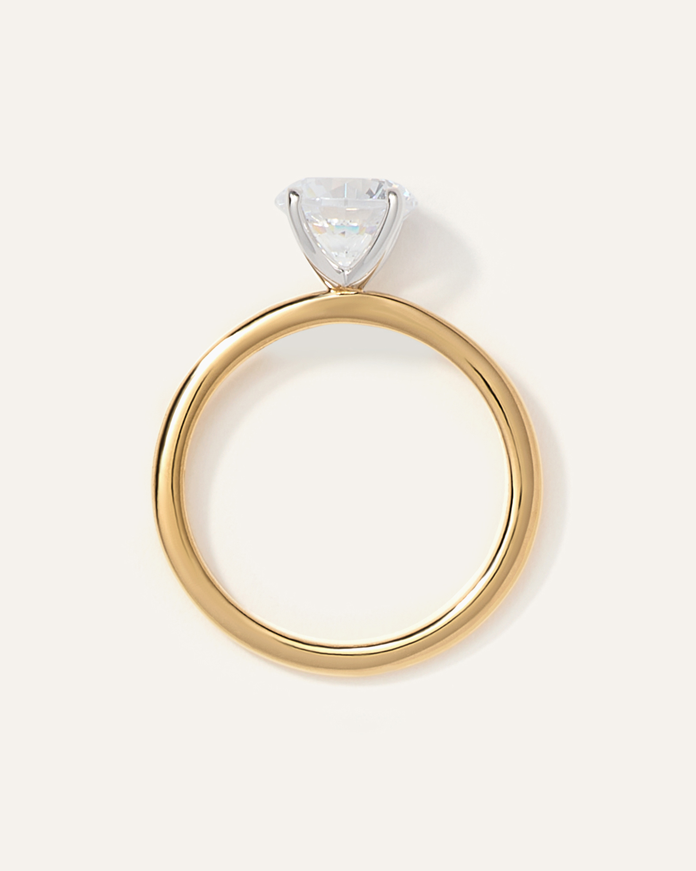 Lab Grown Diamond Round Petite Classic Engagement Ring - 1.50ct — Image 6