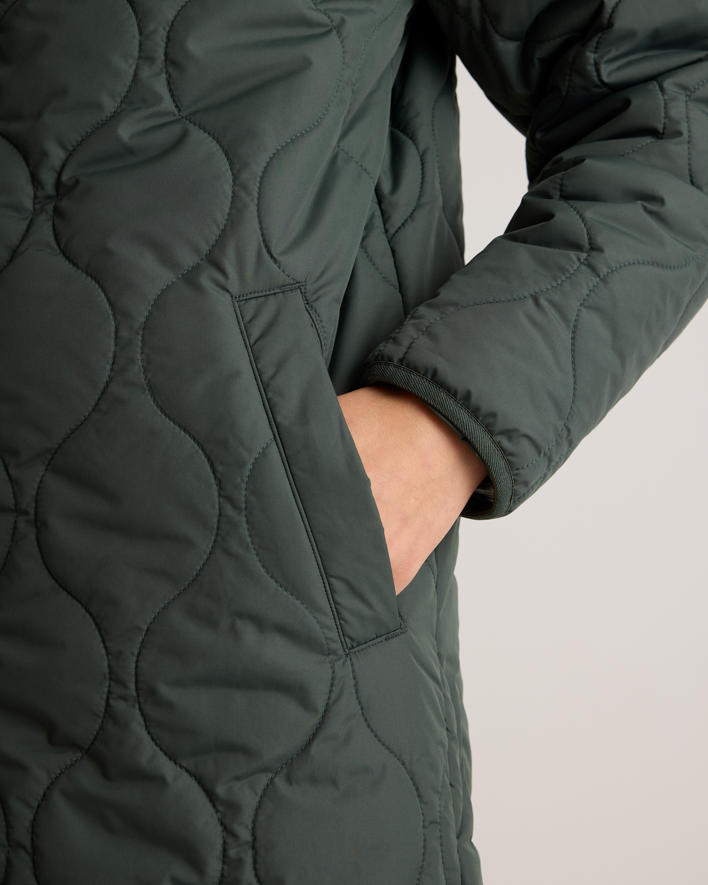Featherless Quilted Puffer Long Coat — Image 8