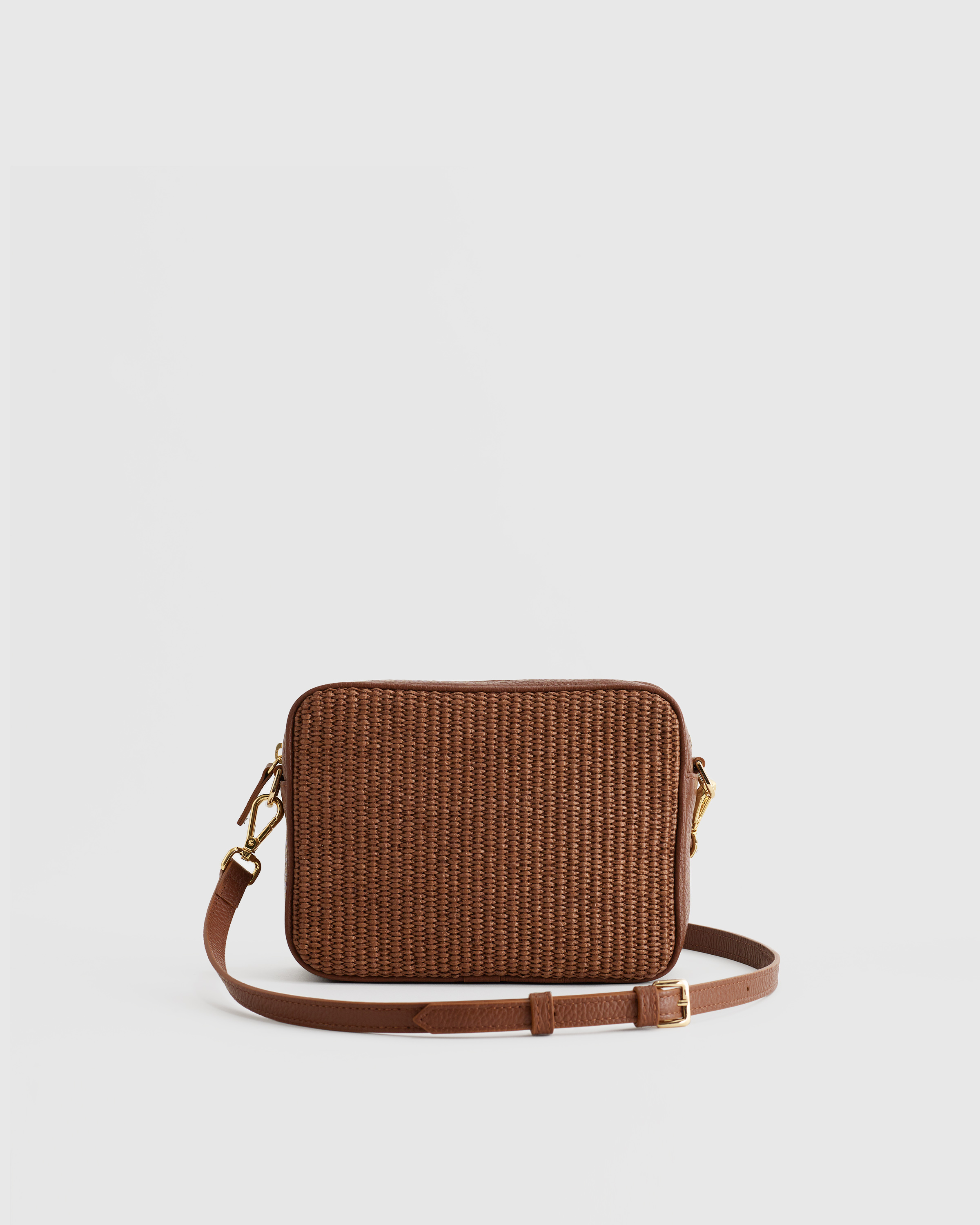 Italian Leather & Raffia Crossbody — Image 14